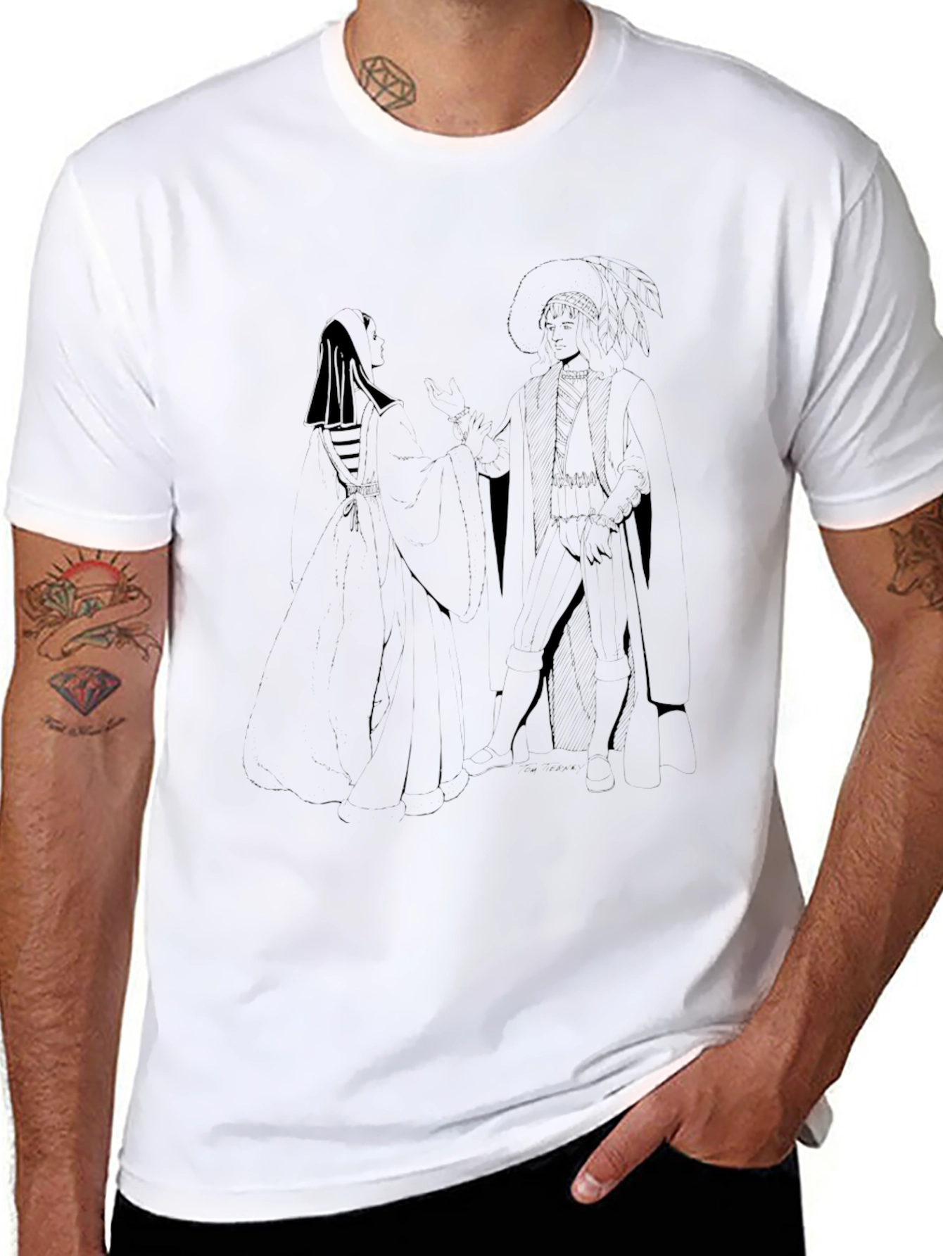 Mens Graphic Print Crew Neck T-Shirt