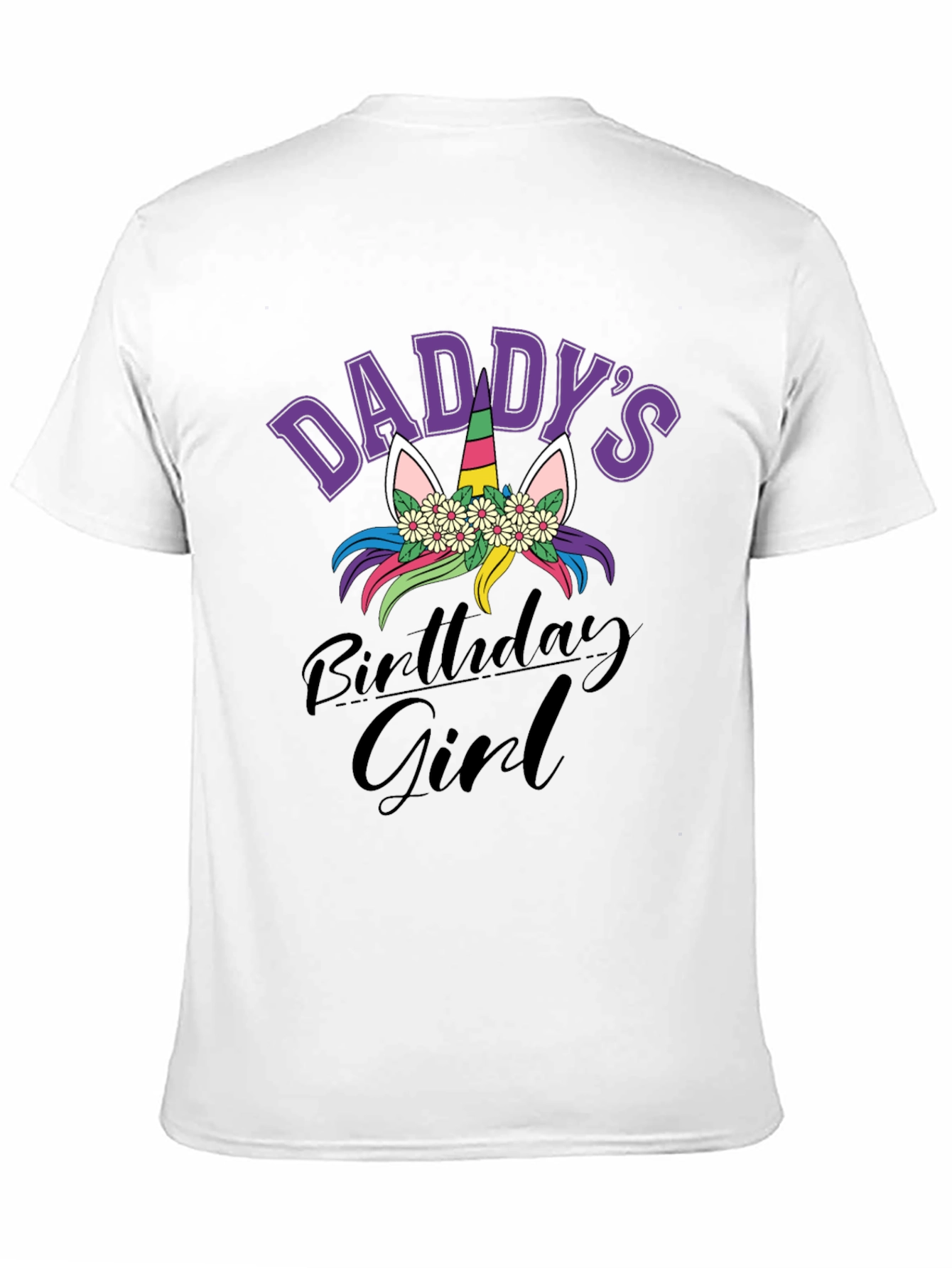 Daddys Birthday Girl Unicorn Graphic Tee