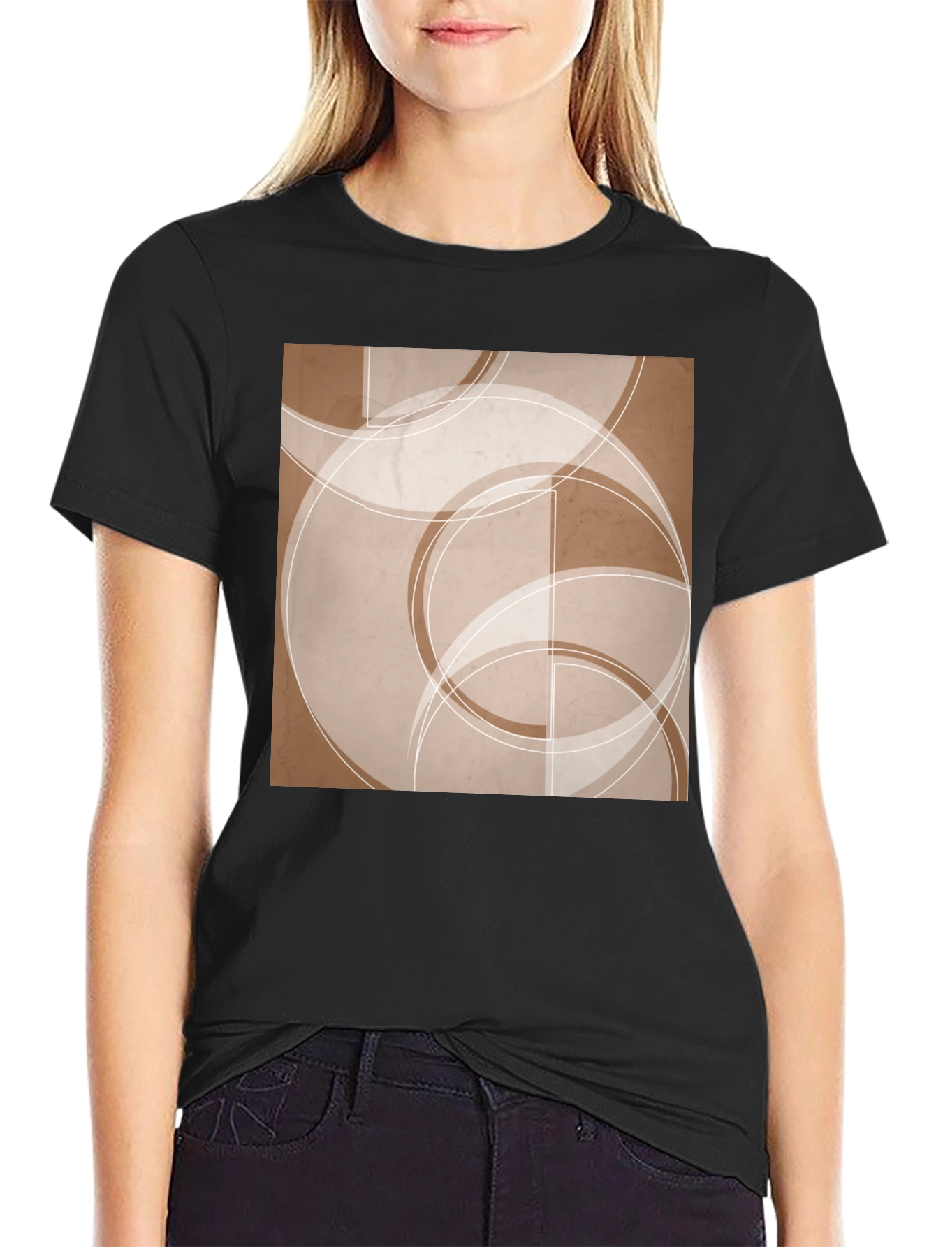 Abstract Circles Graphic Tee - Modern Casual Style