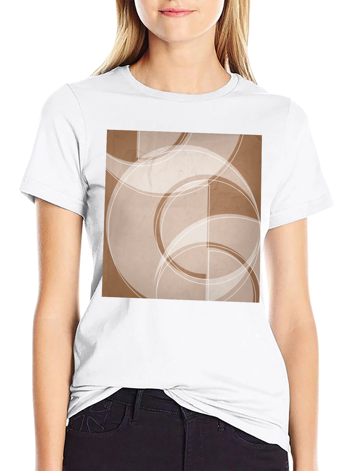 Abstract Circles Graphic Tee - Modern Casual Style