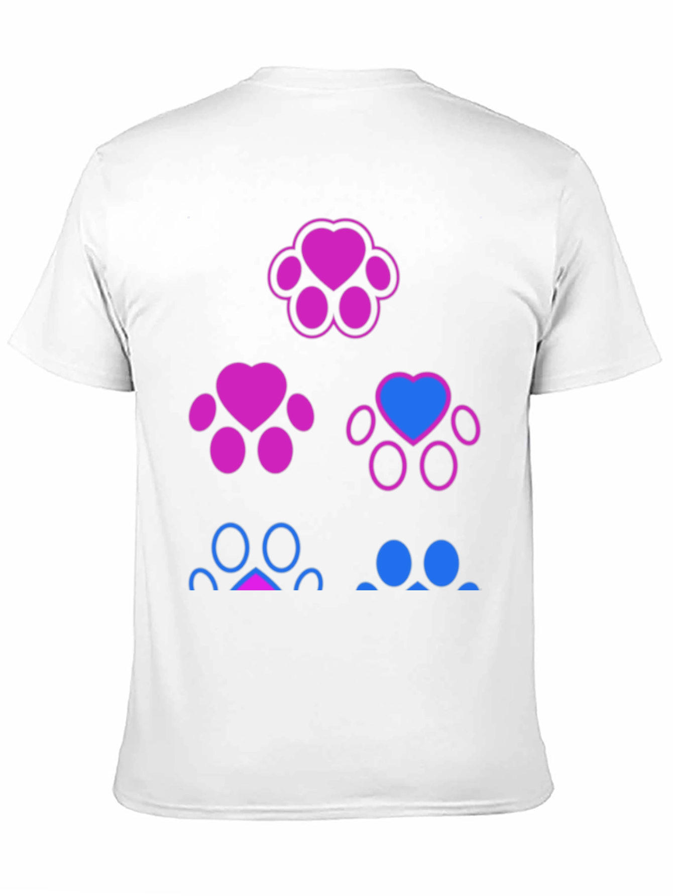 Bisexual Pride Paw Print T-Shirt - Black