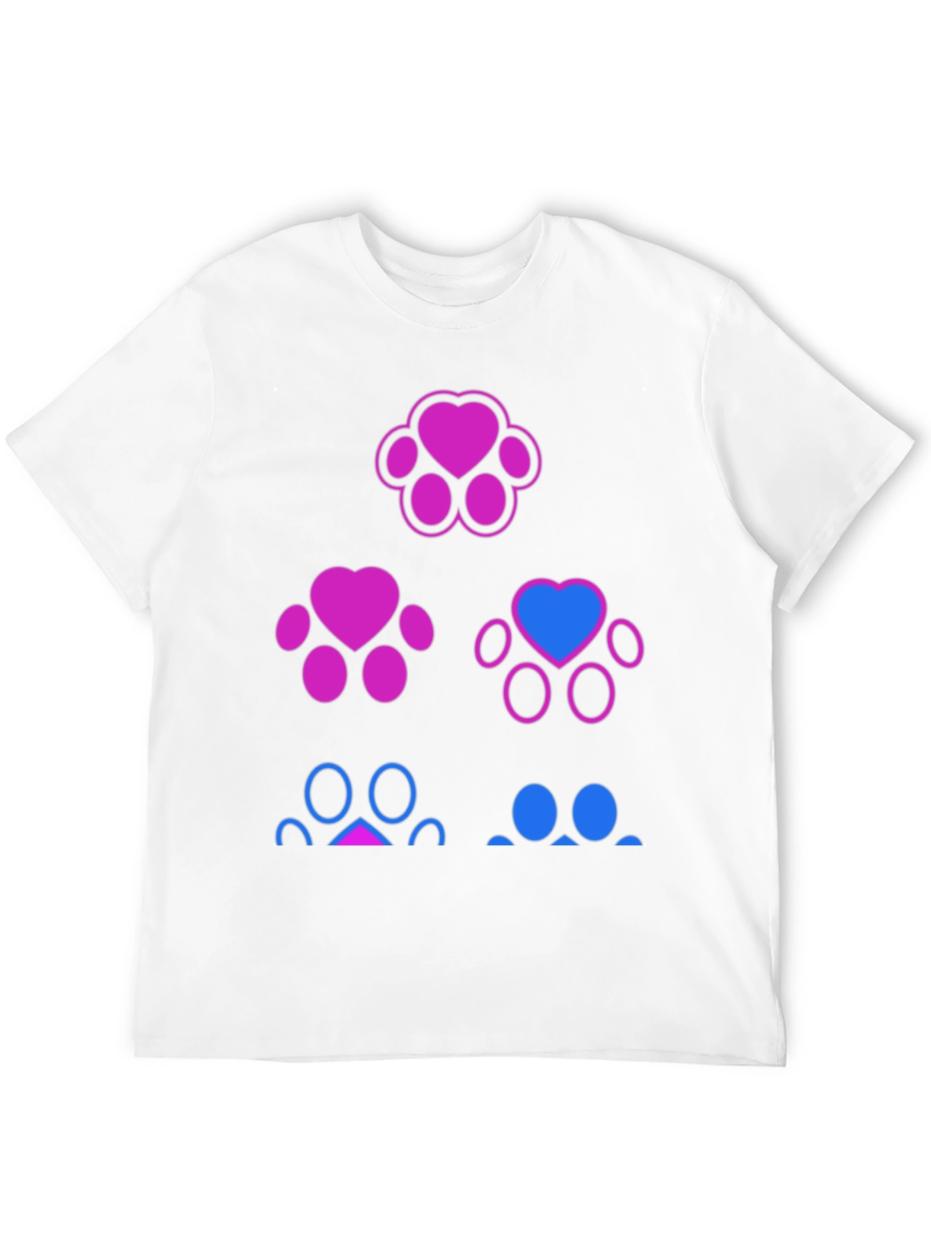 Bisexual Pride Paw Print T-Shirt - Black