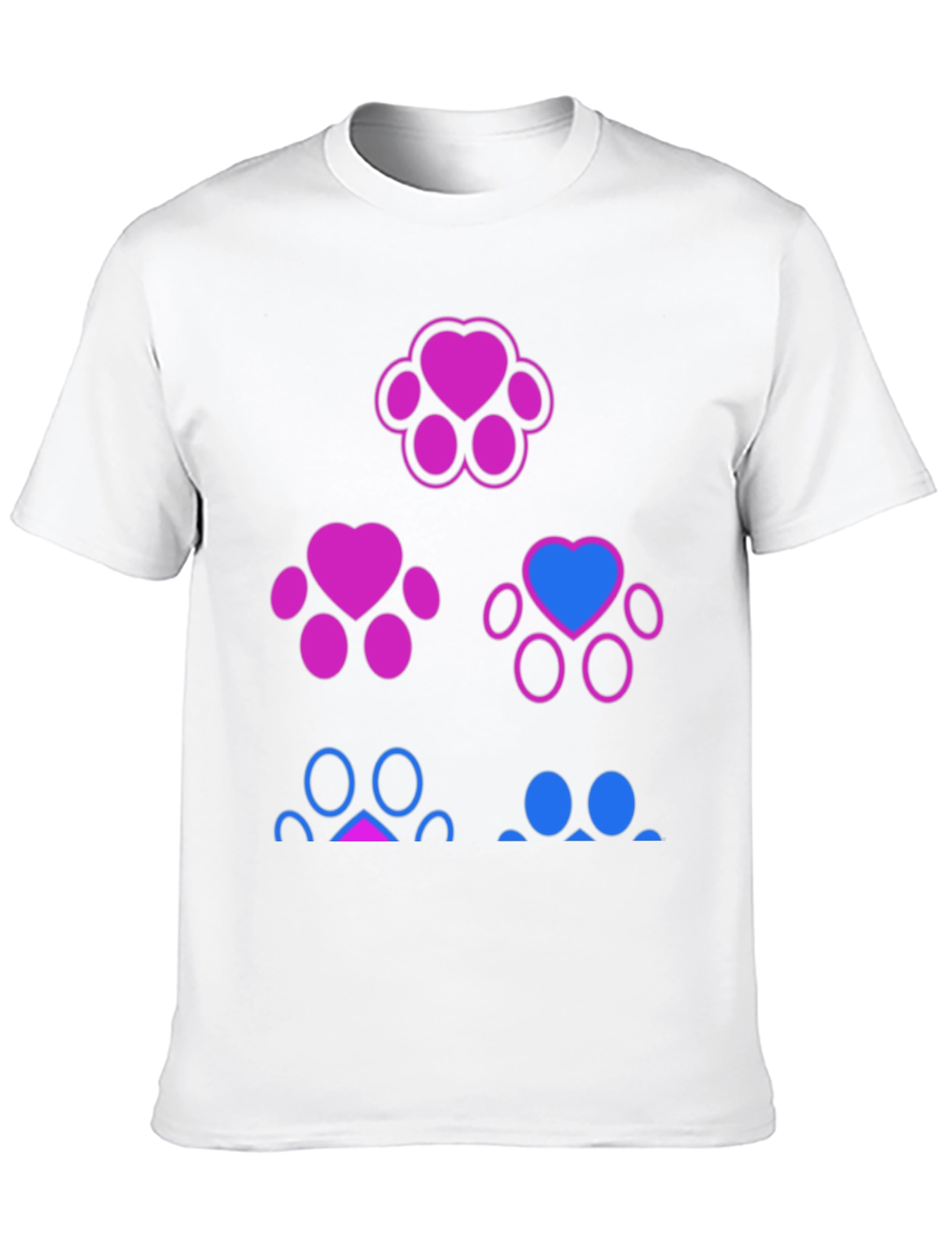 Bisexual Pride Paw Print T-Shirt - Black