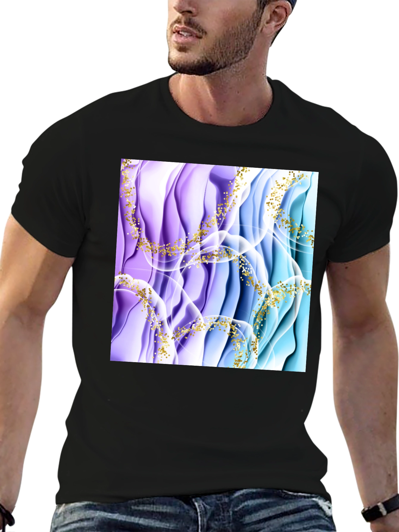 Abstract Art Mens Black T-Shirt