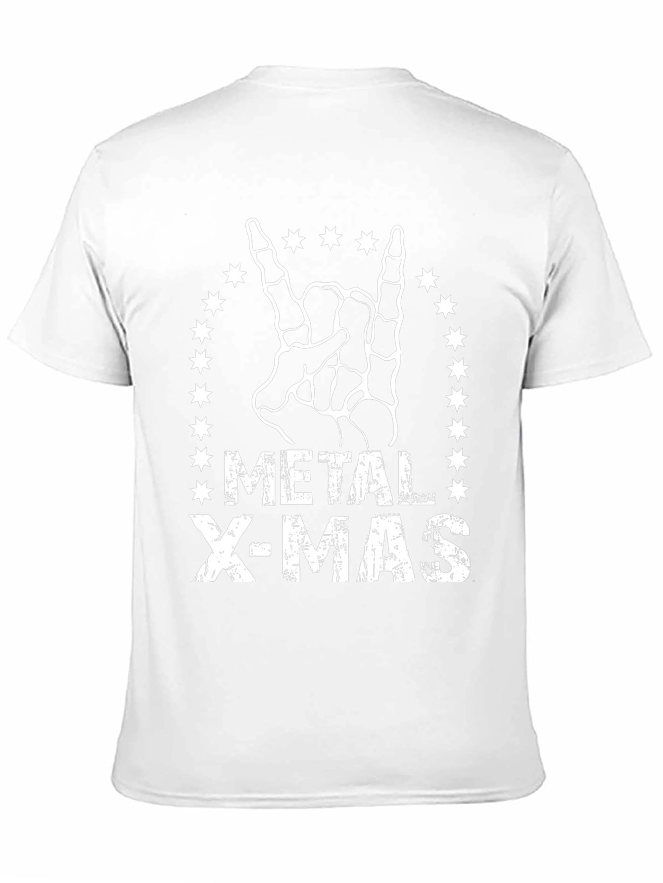 Metal X-Mas T-Shirt - Rock Hand Skeleton Graphic
