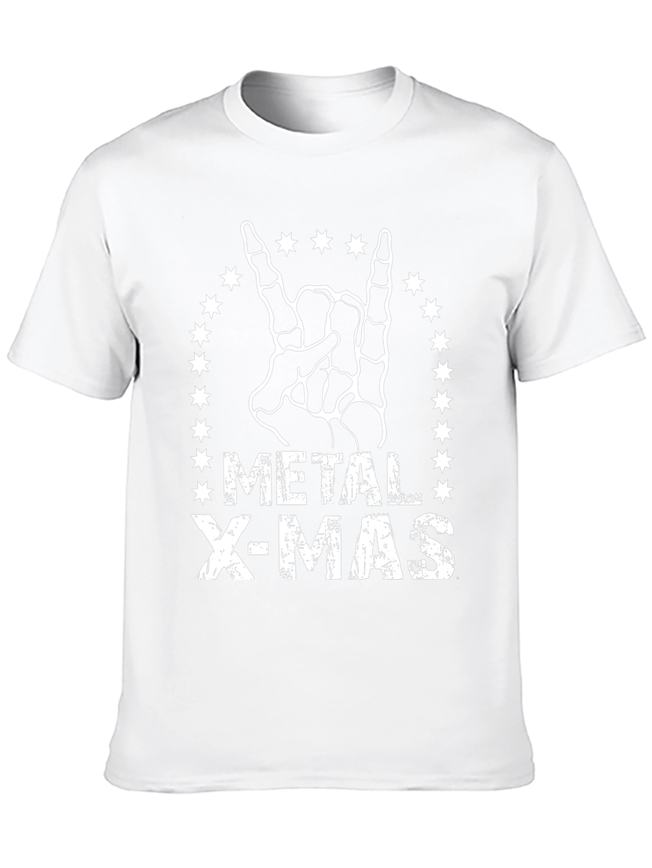 Metal X-Mas T-Shirt - Rock Hand Skeleton Graphic