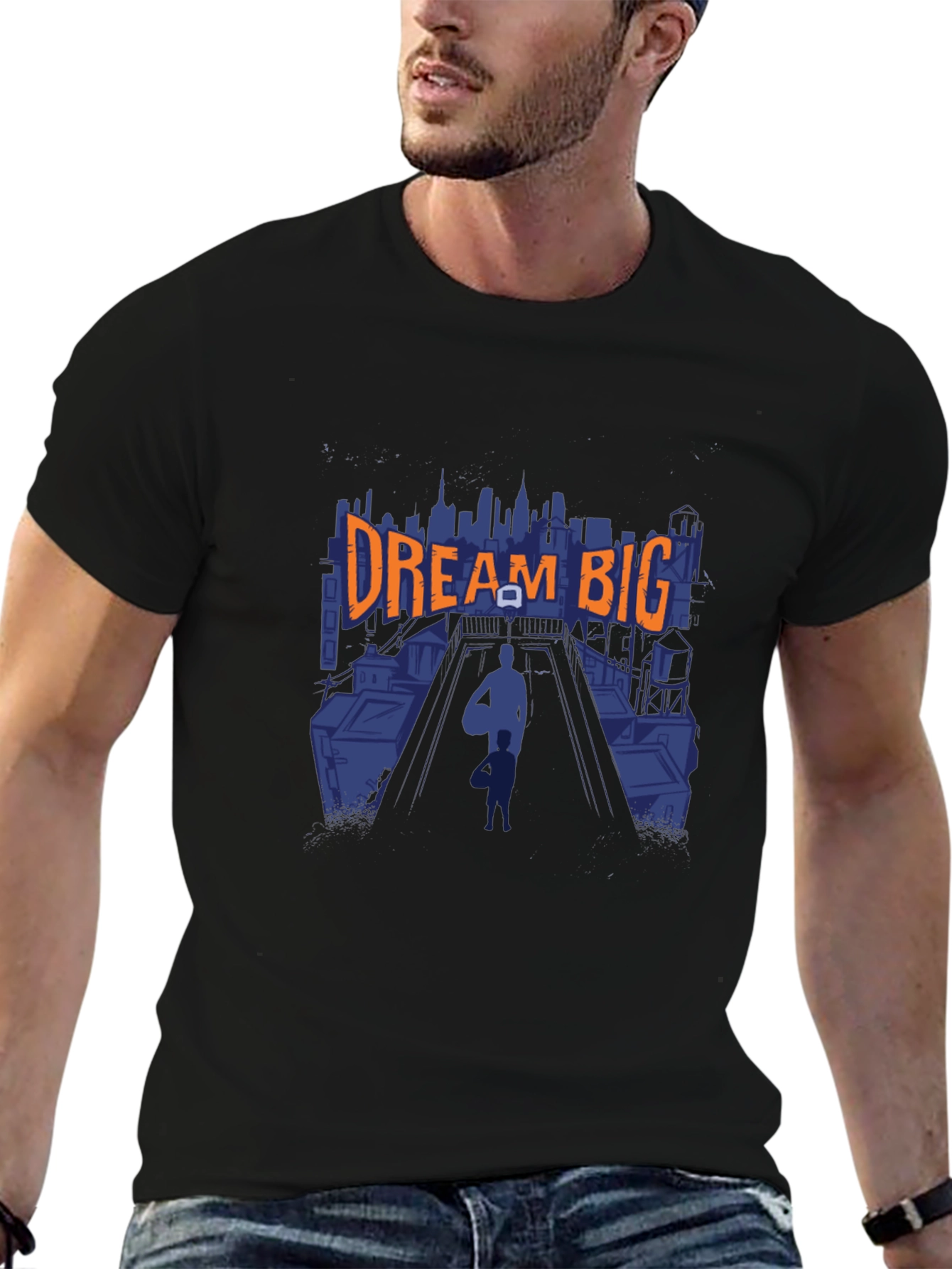 Dream Big Graphic T-Shirt - Black Cotton Tee