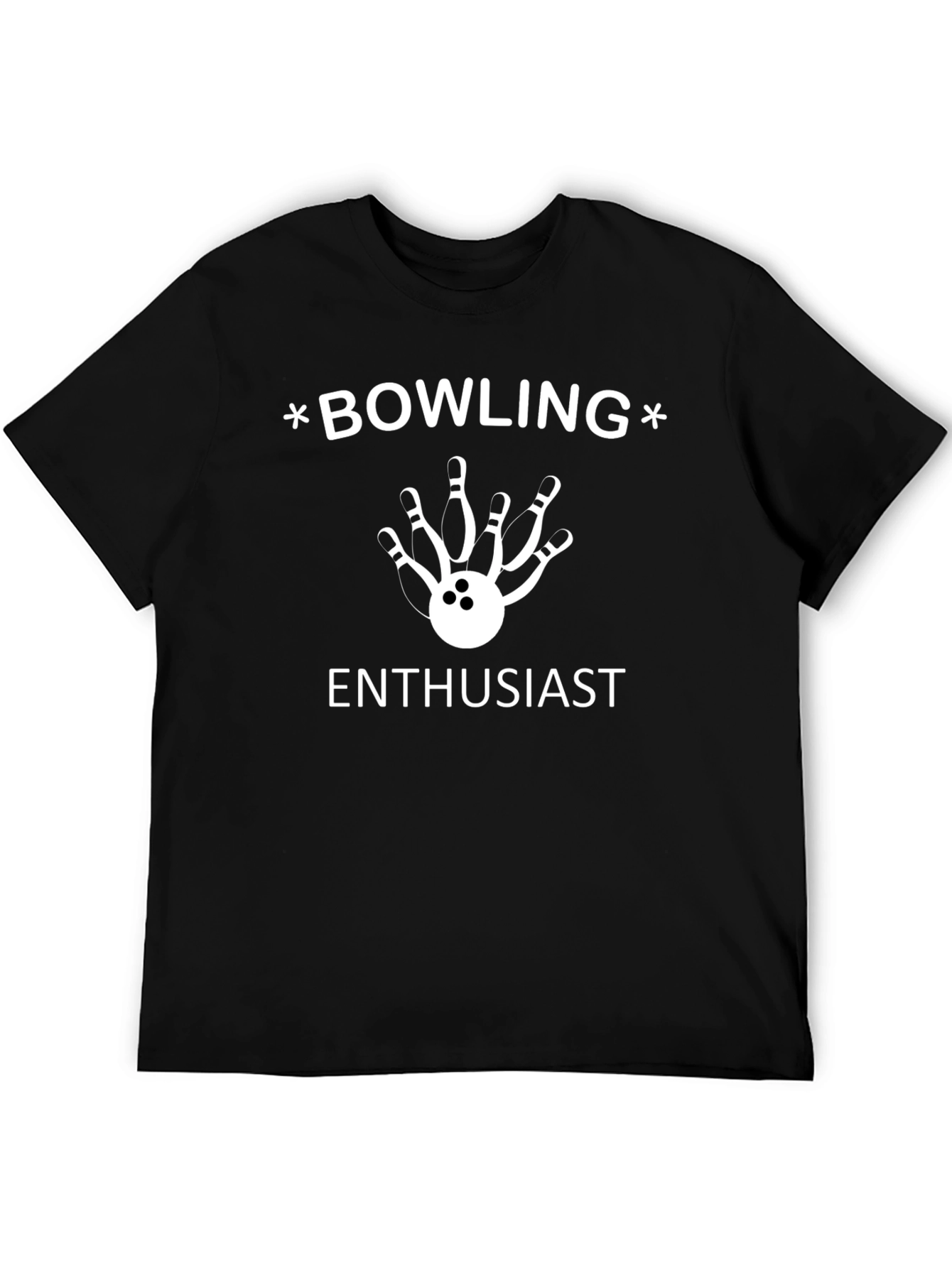 Bowling Enthusiast Graphic Tee - Black