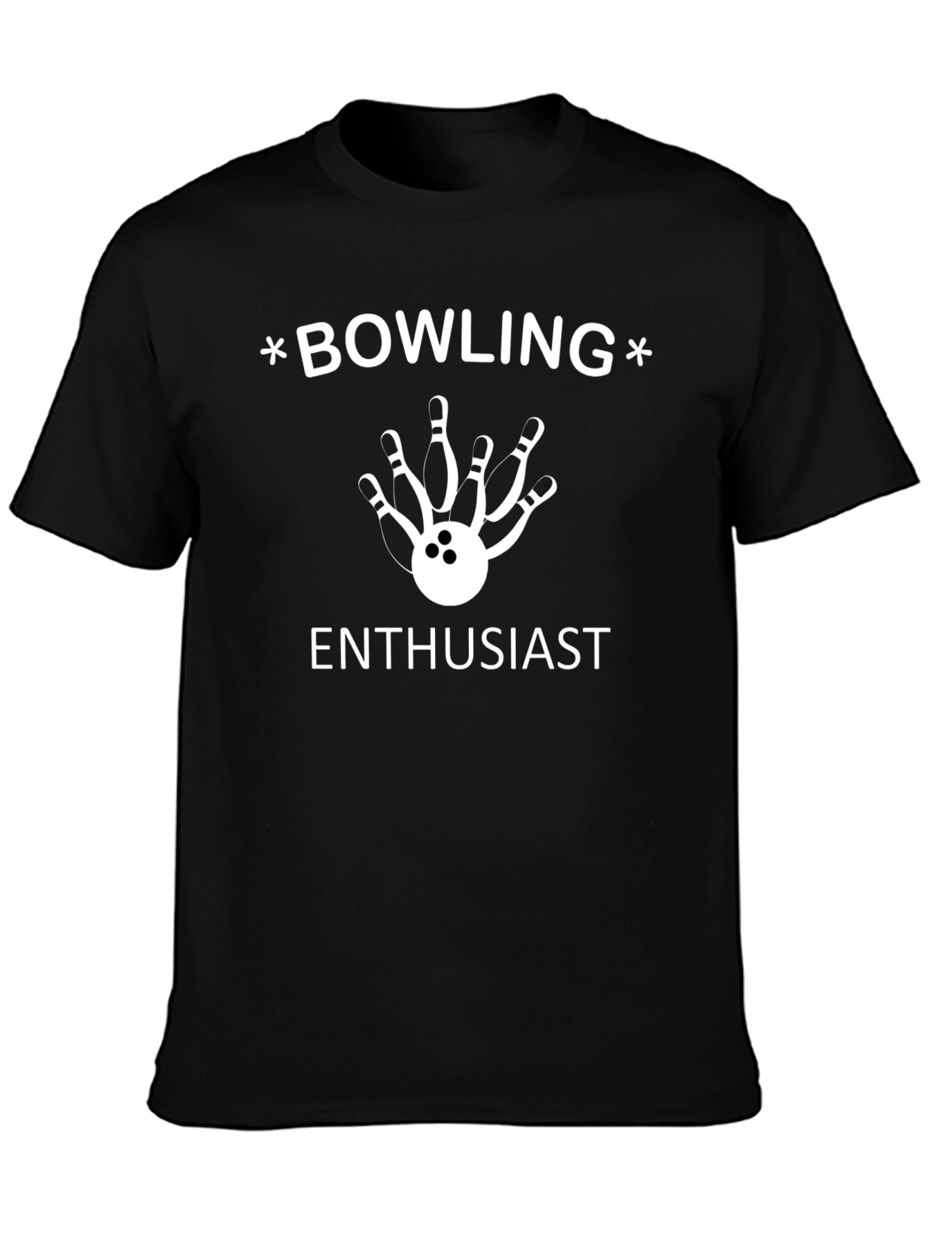 Bowling Enthusiast Graphic Tee - Black