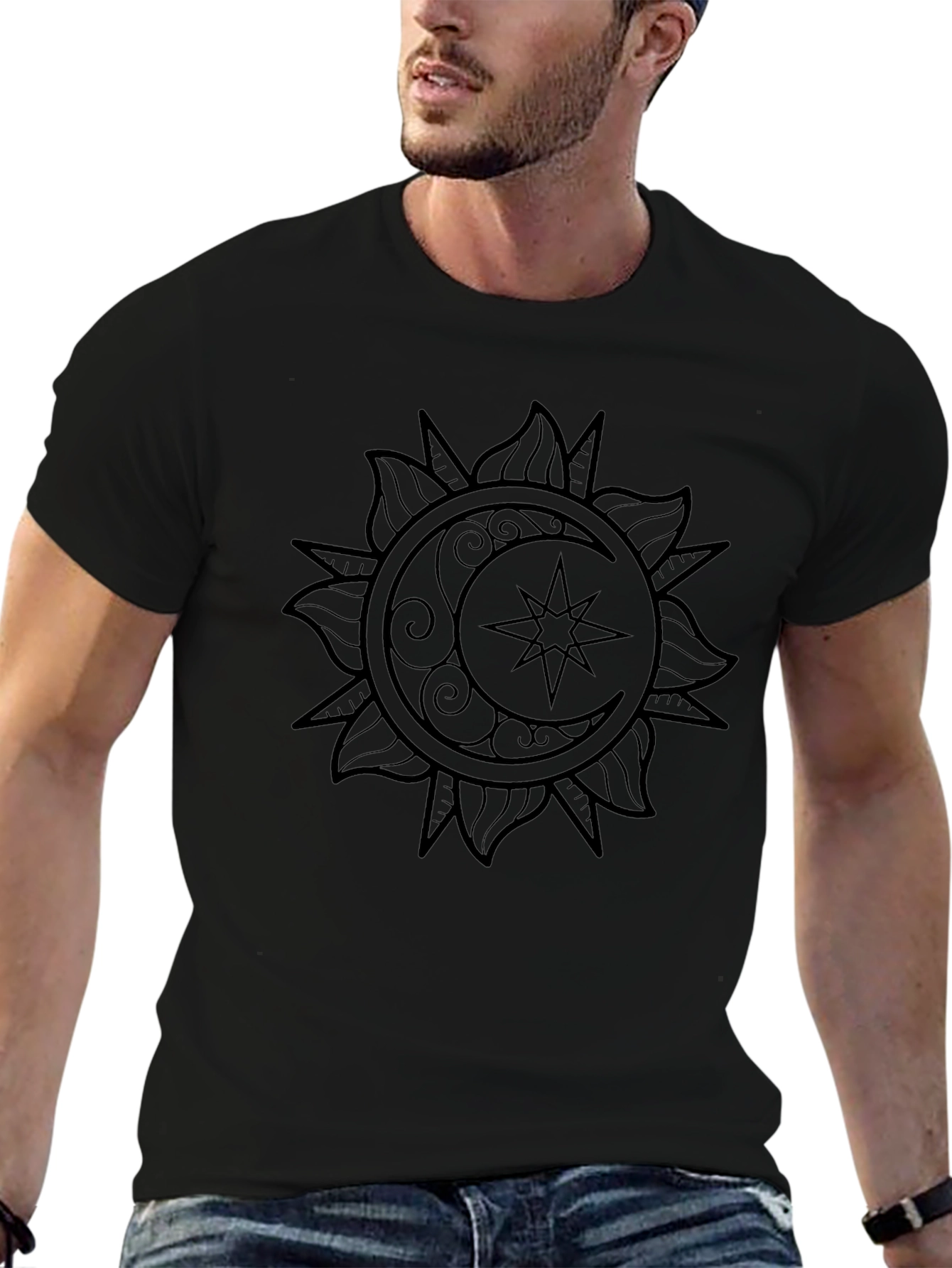 Celestial Sun and Moon Graphic Tee