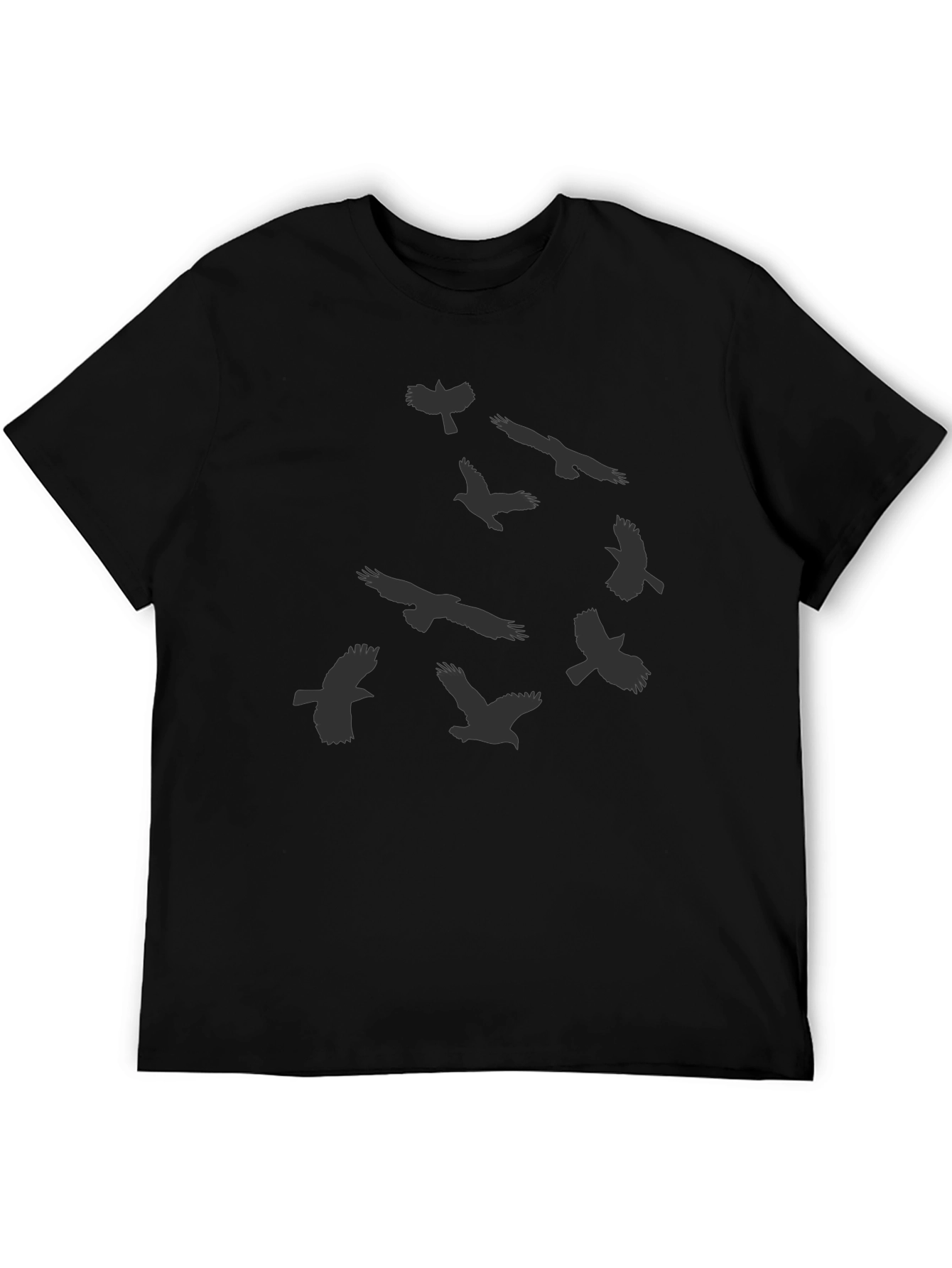 Birds Graphic Print Crew Neck Mens T-Shirt
