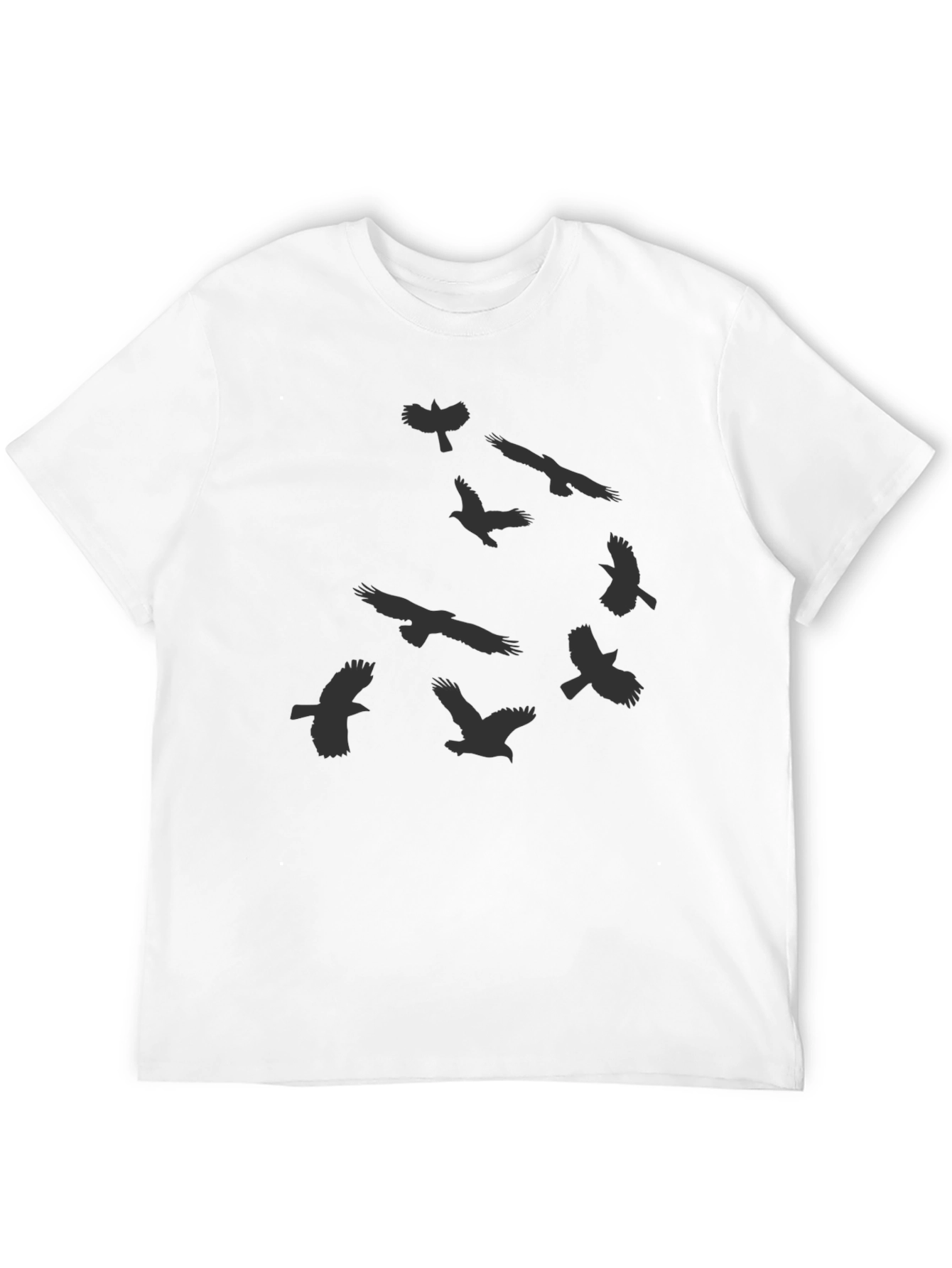 Birds Graphic Print Crew Neck Mens T-Shirt