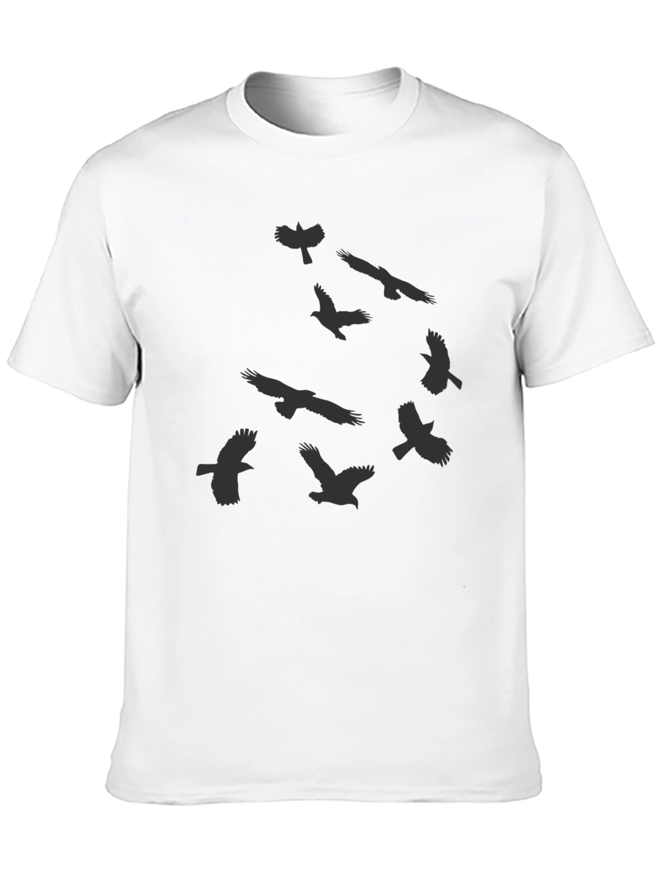 Birds Graphic Print Crew Neck Mens T-Shirt