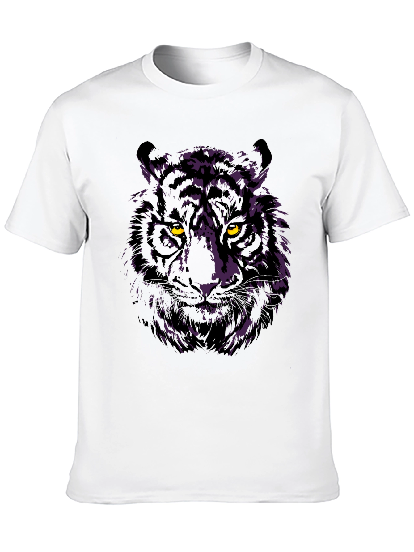 Tiger Graphic Tee - Mens Black Crew Neck