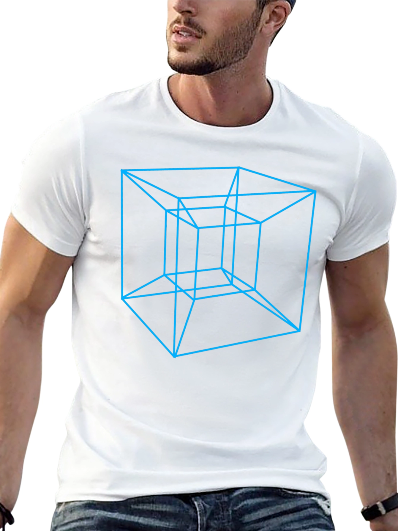 Geometric Illusion T-Shirt - Black
