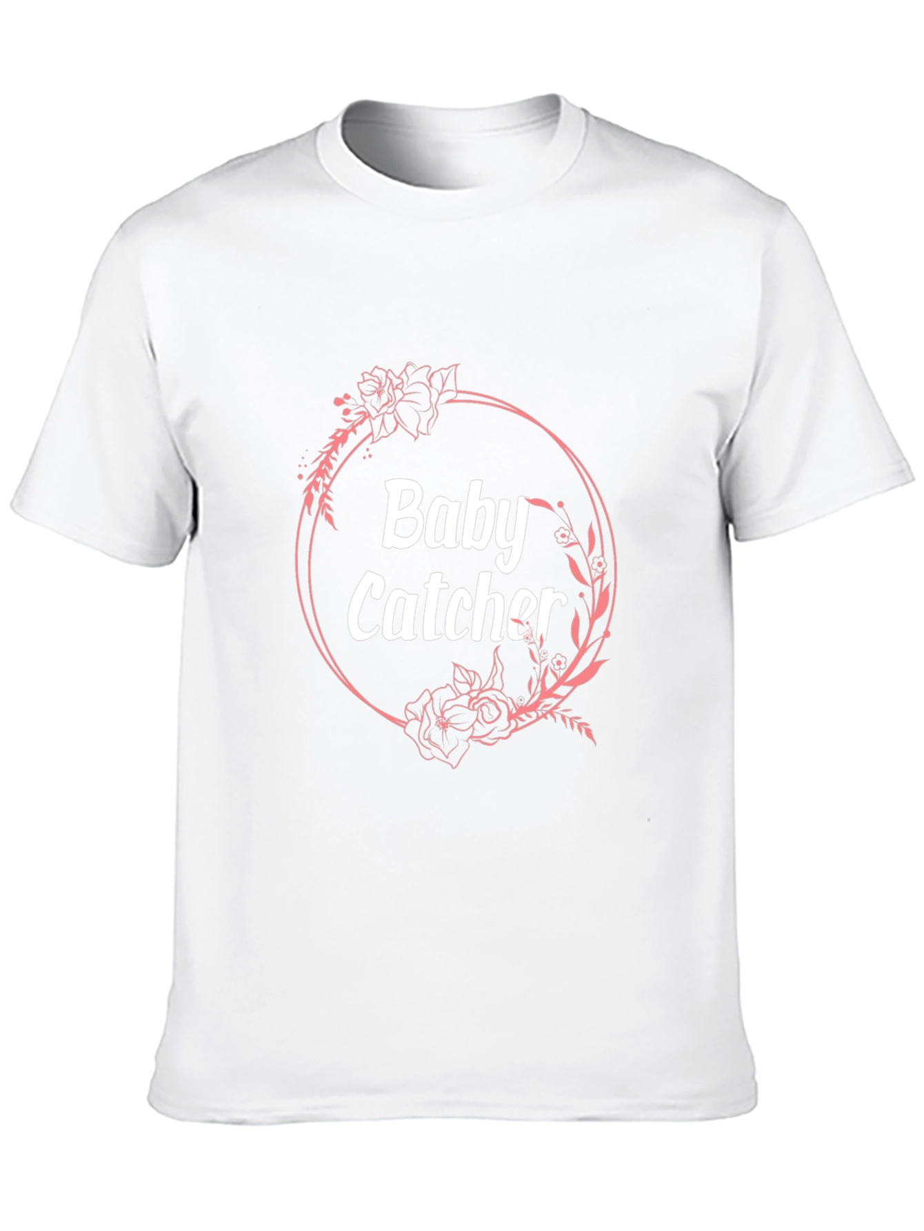 Baby Catcher Floral Wreath Graphic T-Shirt