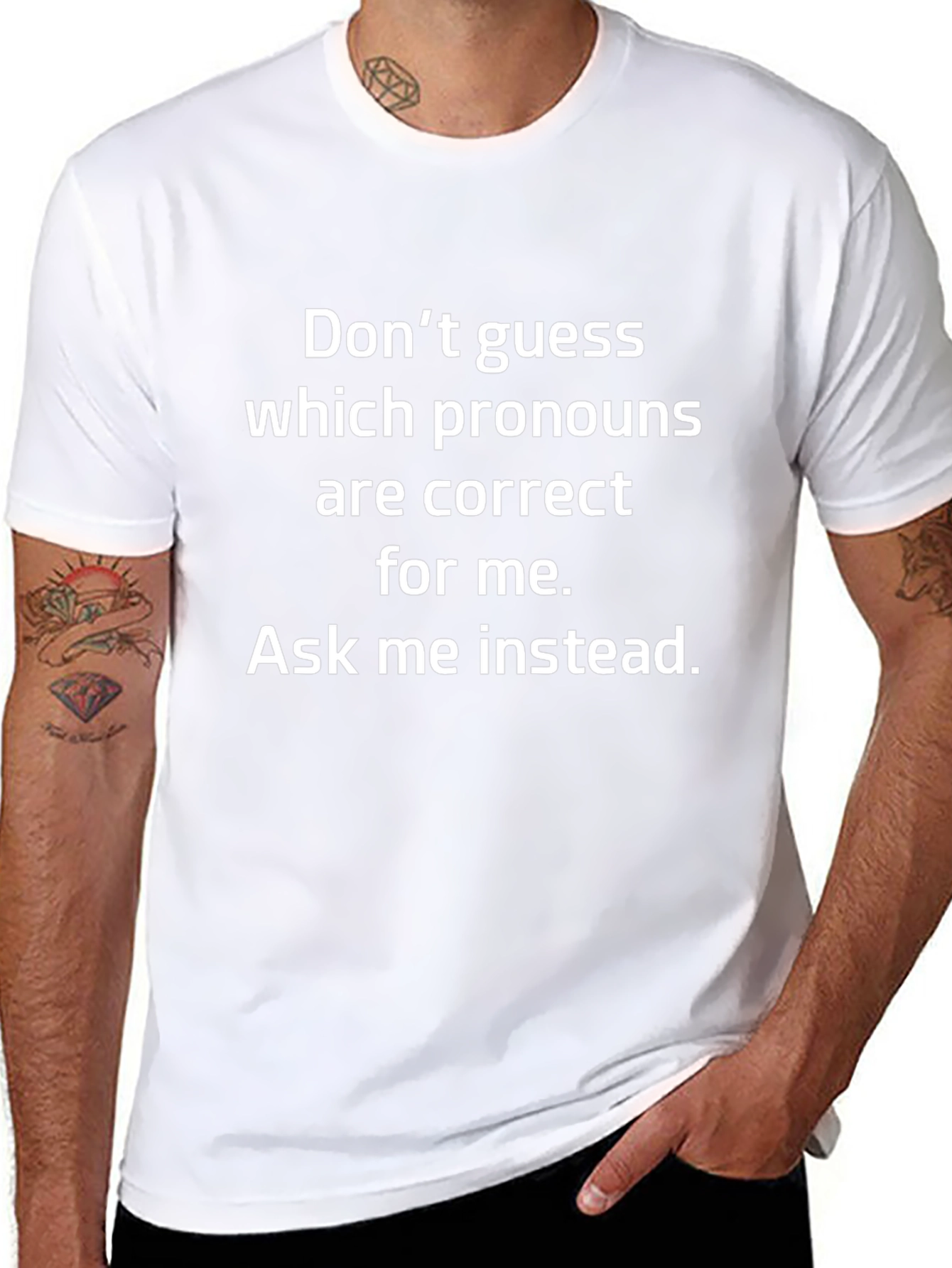 Pronoun Awareness T-Shirt - Ask Me Instead