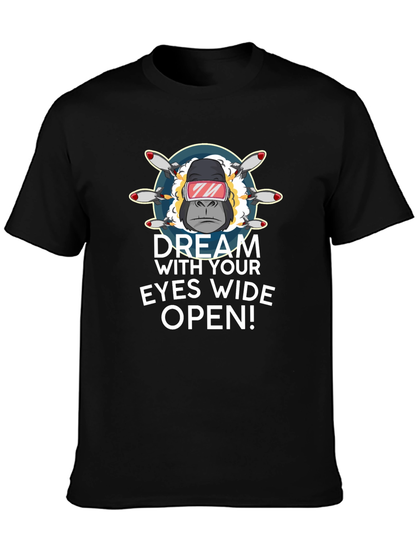 Dream with Your Eyes Wide Open Black T-Shirt