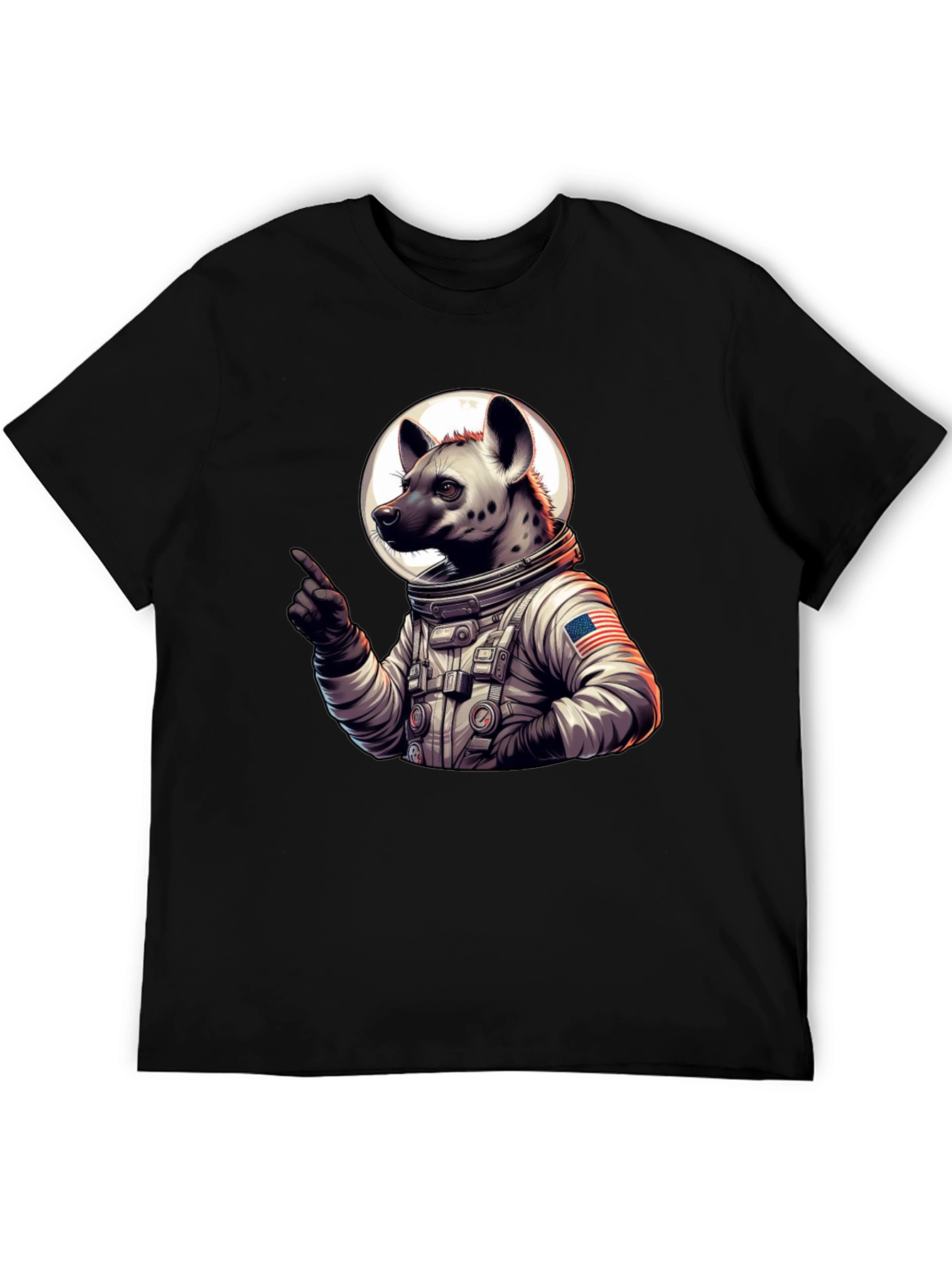 Hyena Astronaut Black T-Shirt