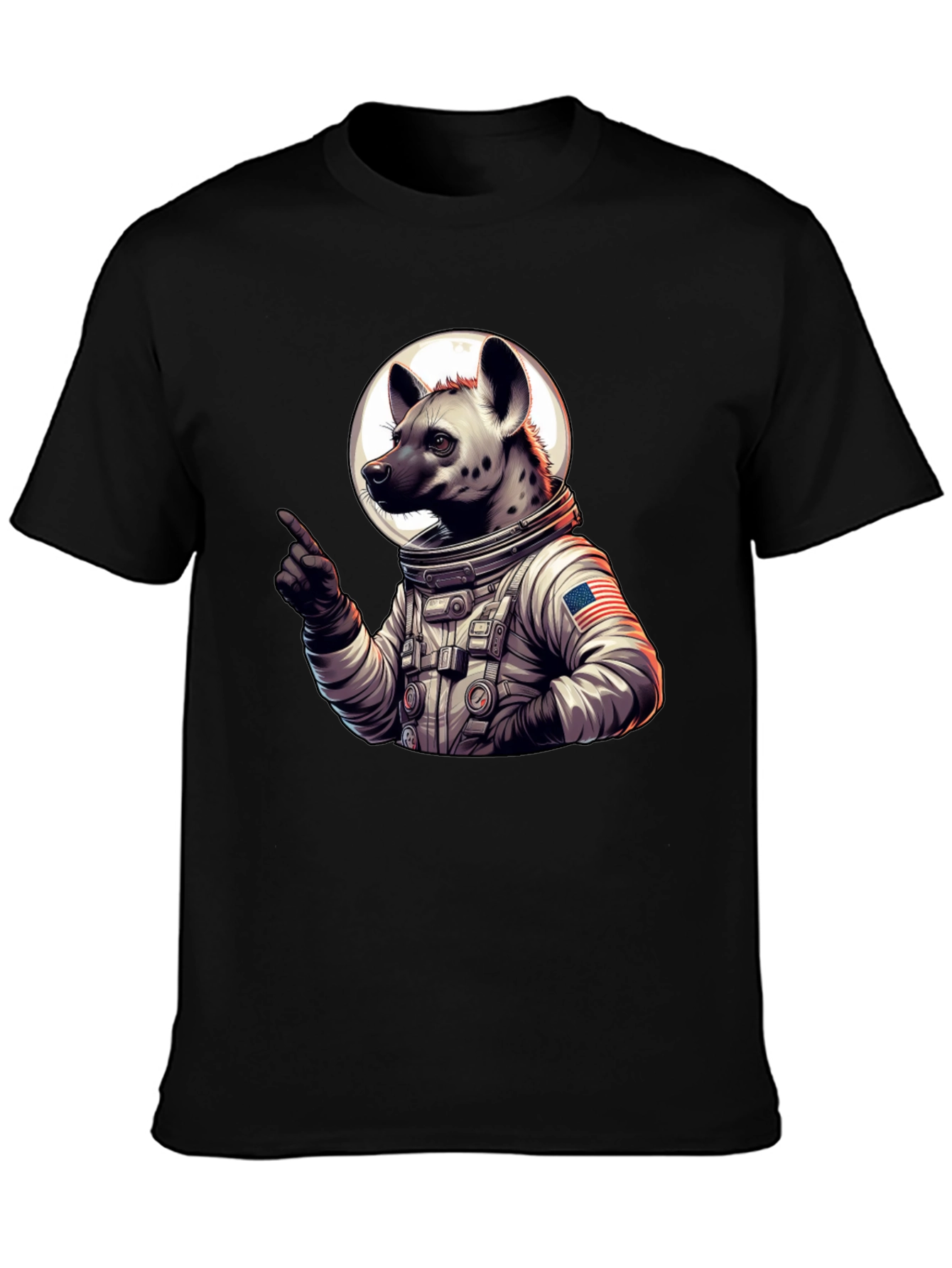 Hyena Astronaut Black T-Shirt