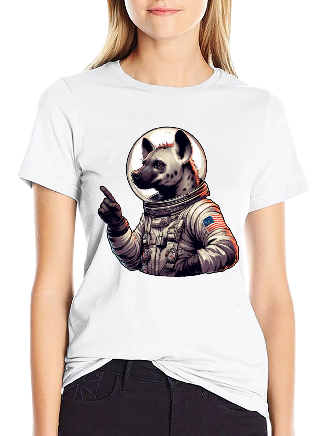 Hyena Astronaut Black T-Shirt