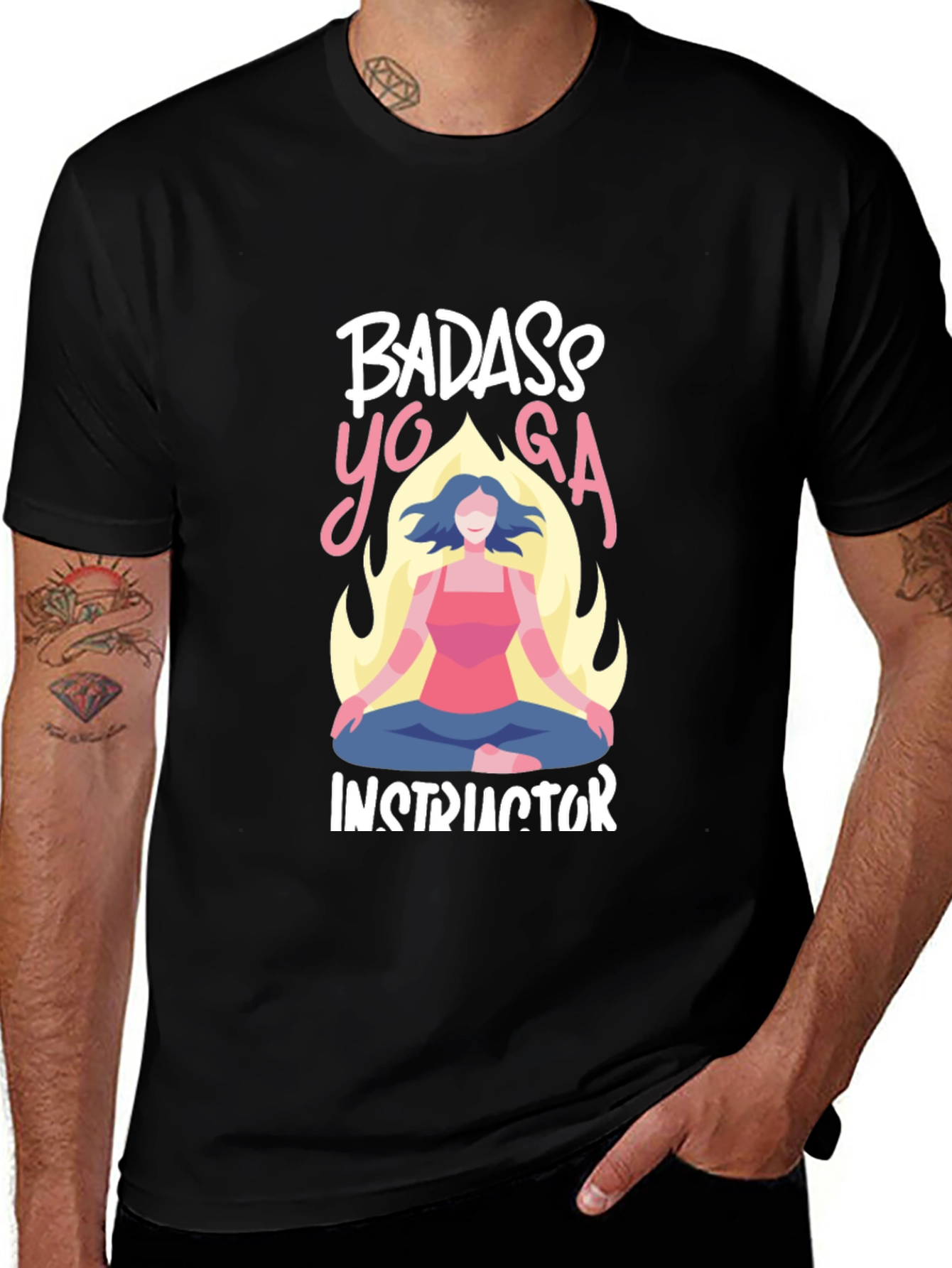 Badass Yoga Instructor Graphic T-Shirt