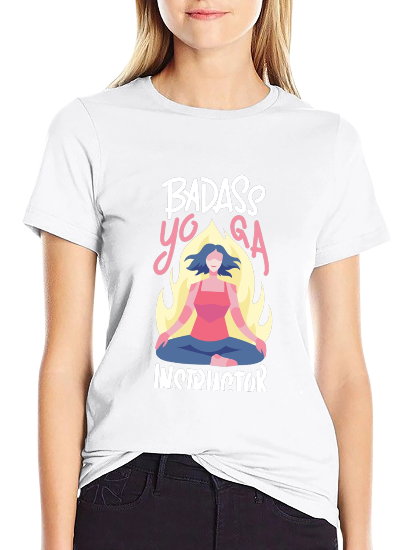 Badass Yoga Instructor Graphic T-Shirt
