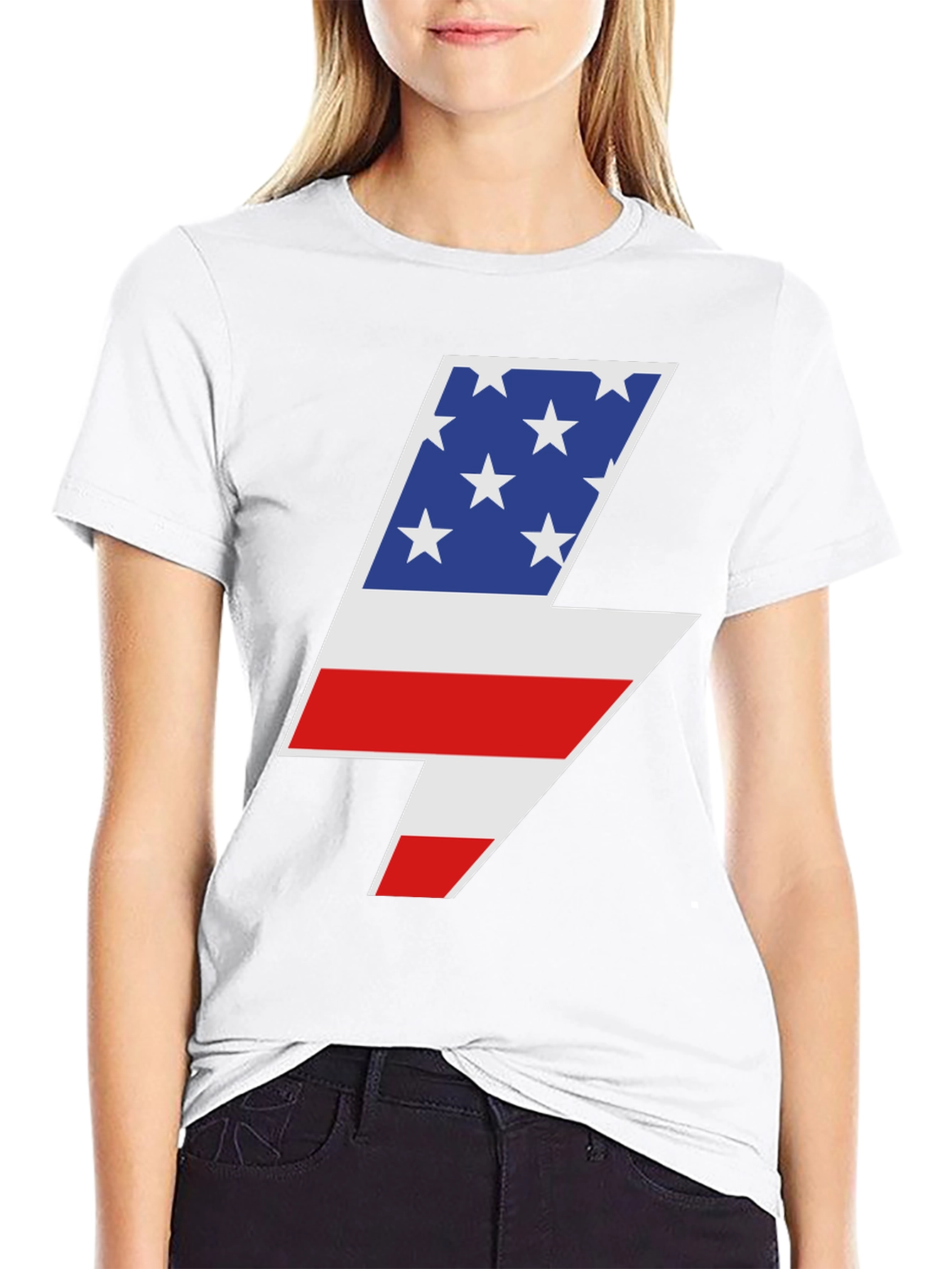 American Flag Lightning Bolt Graphic Tee