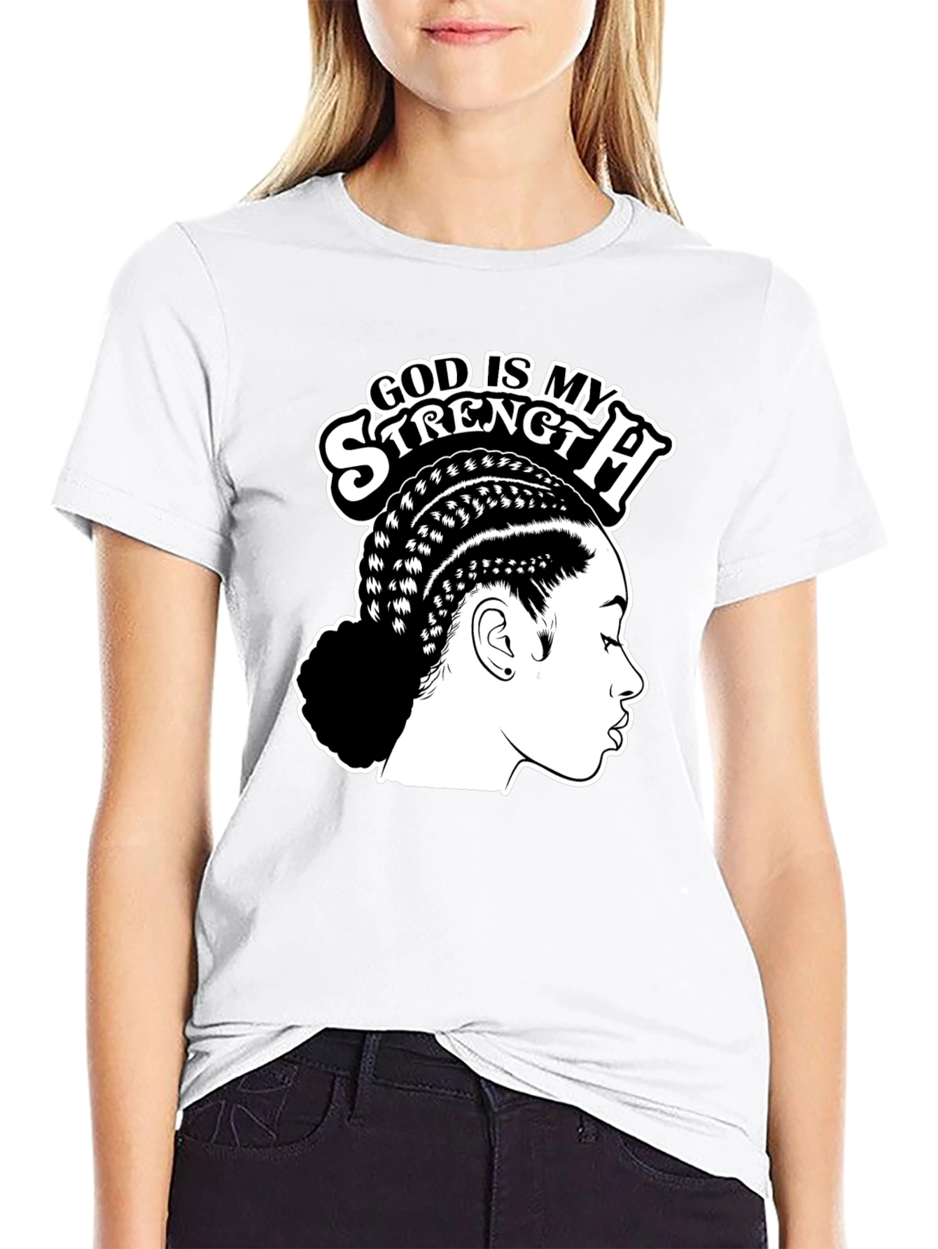 God Is My Strength Black T-Shirt