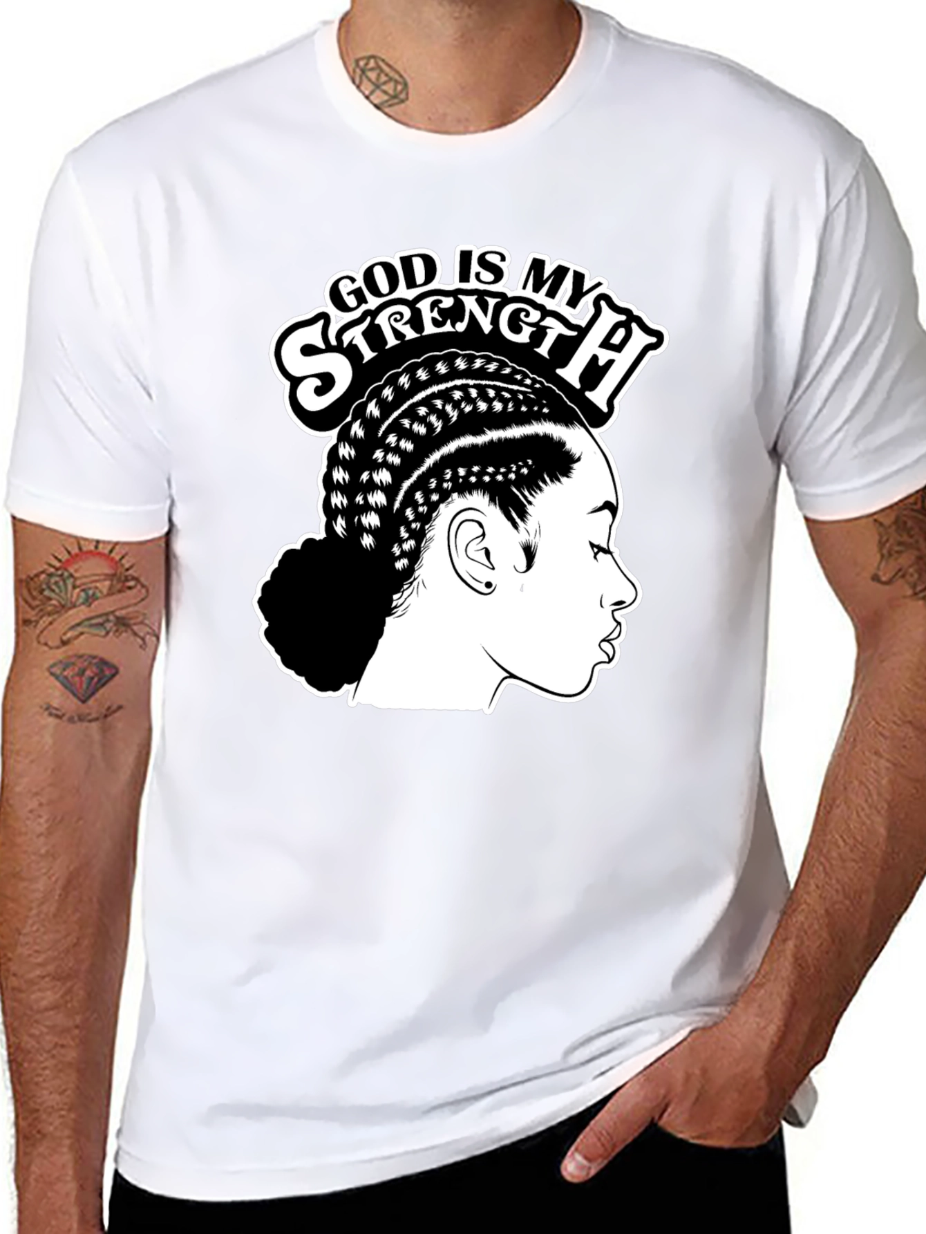 God Is My Strength Black T-Shirt