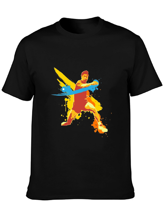 Ping Pong Player Graphic Tee - Trendy Sportswear