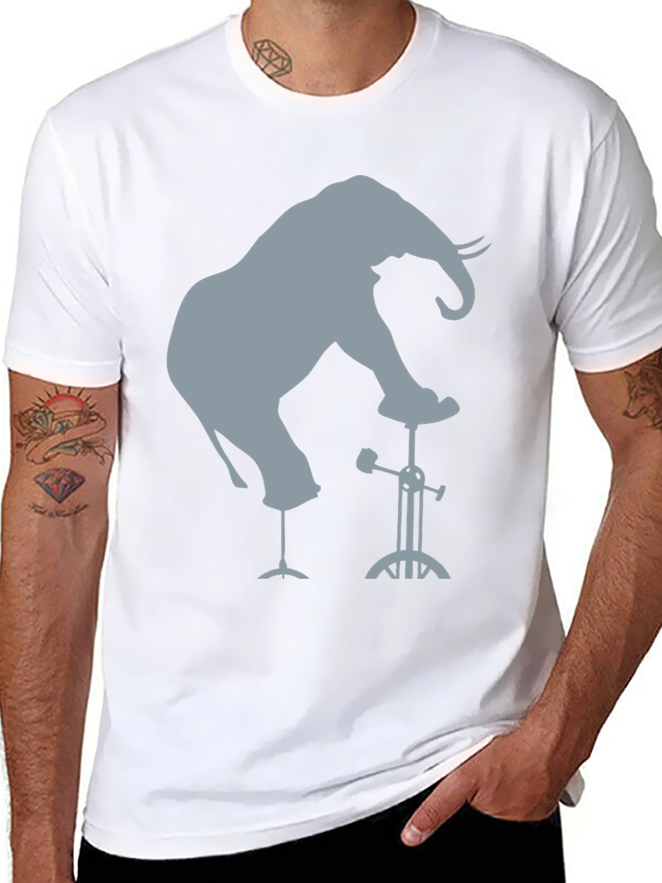 Elephant Balance Act T-Shirt - Novelty Graphic Tee