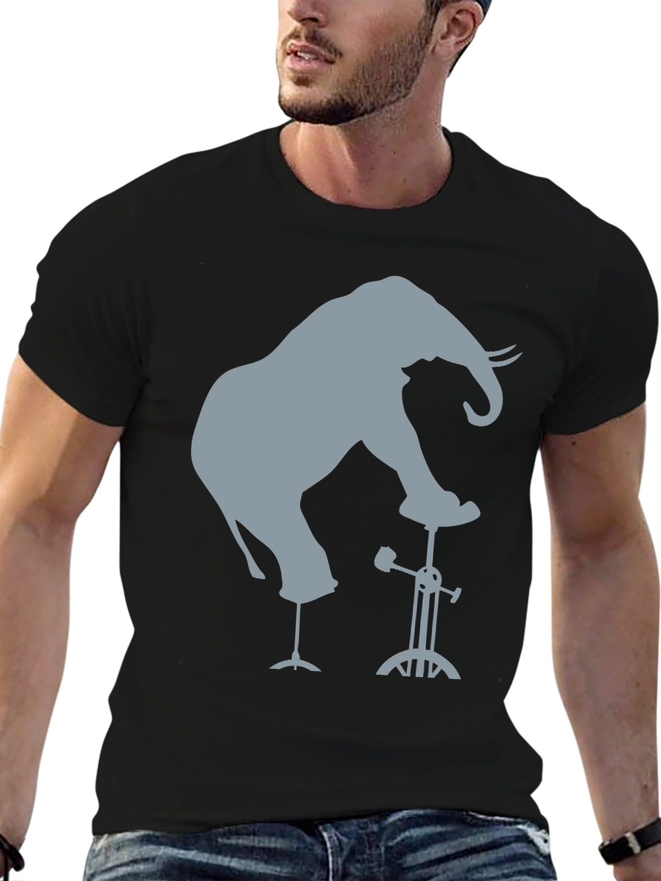 Elephant Balance Act T-Shirt - Novelty Graphic Tee