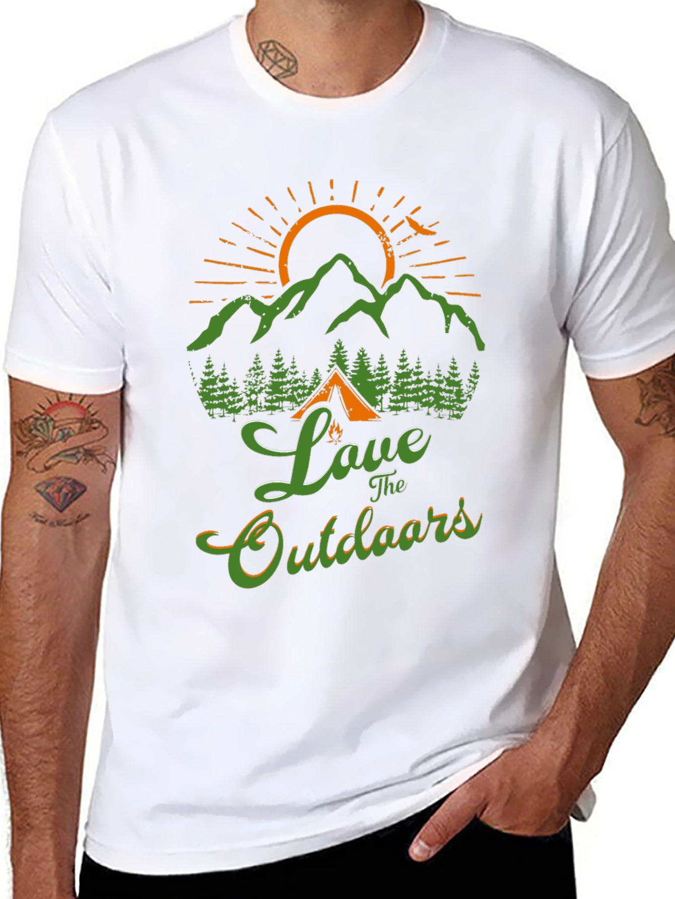 Love The Outdoors Graphic T-Shirt Camping Nature Tee