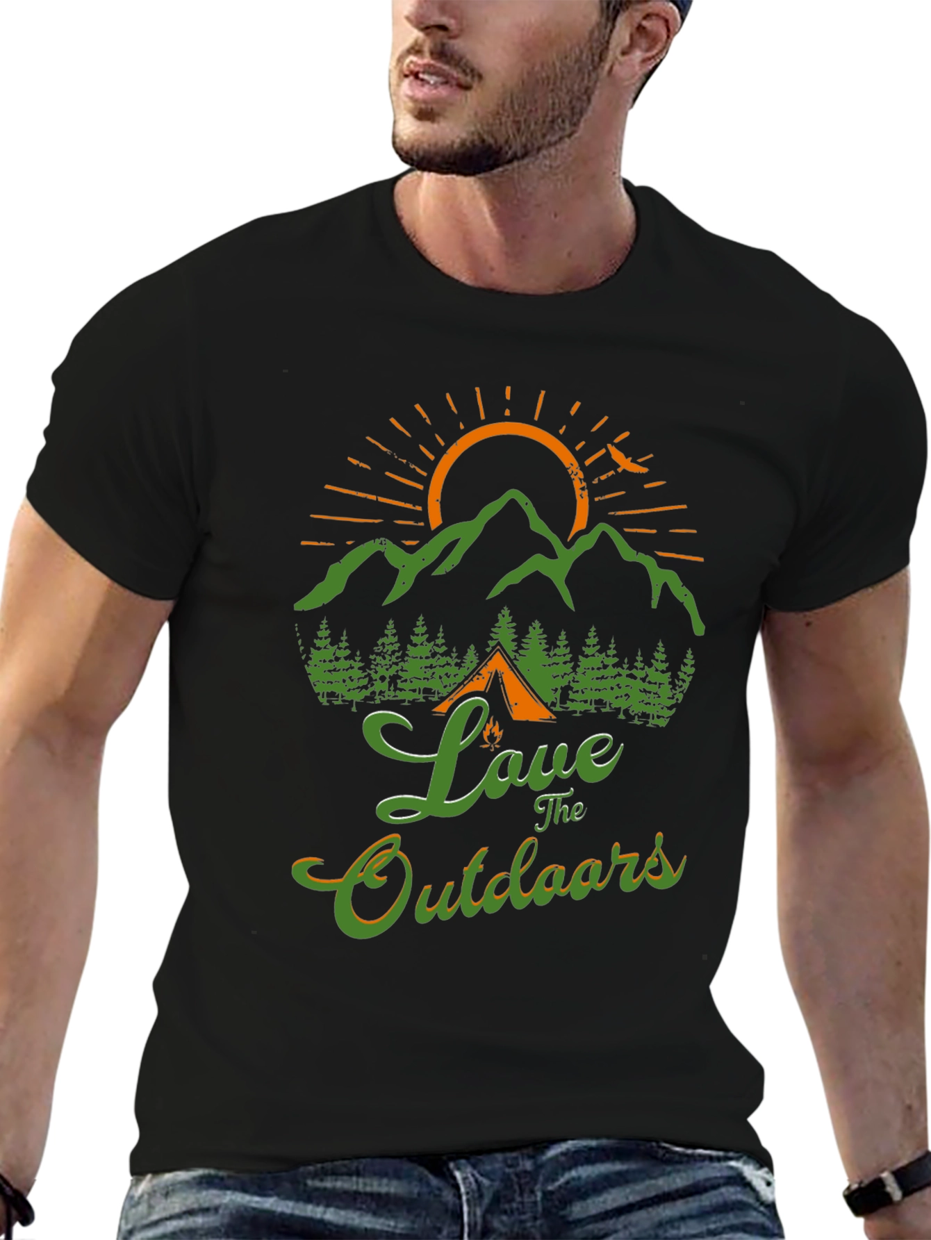 Love The Outdoors Graphic T-Shirt Camping Nature Tee