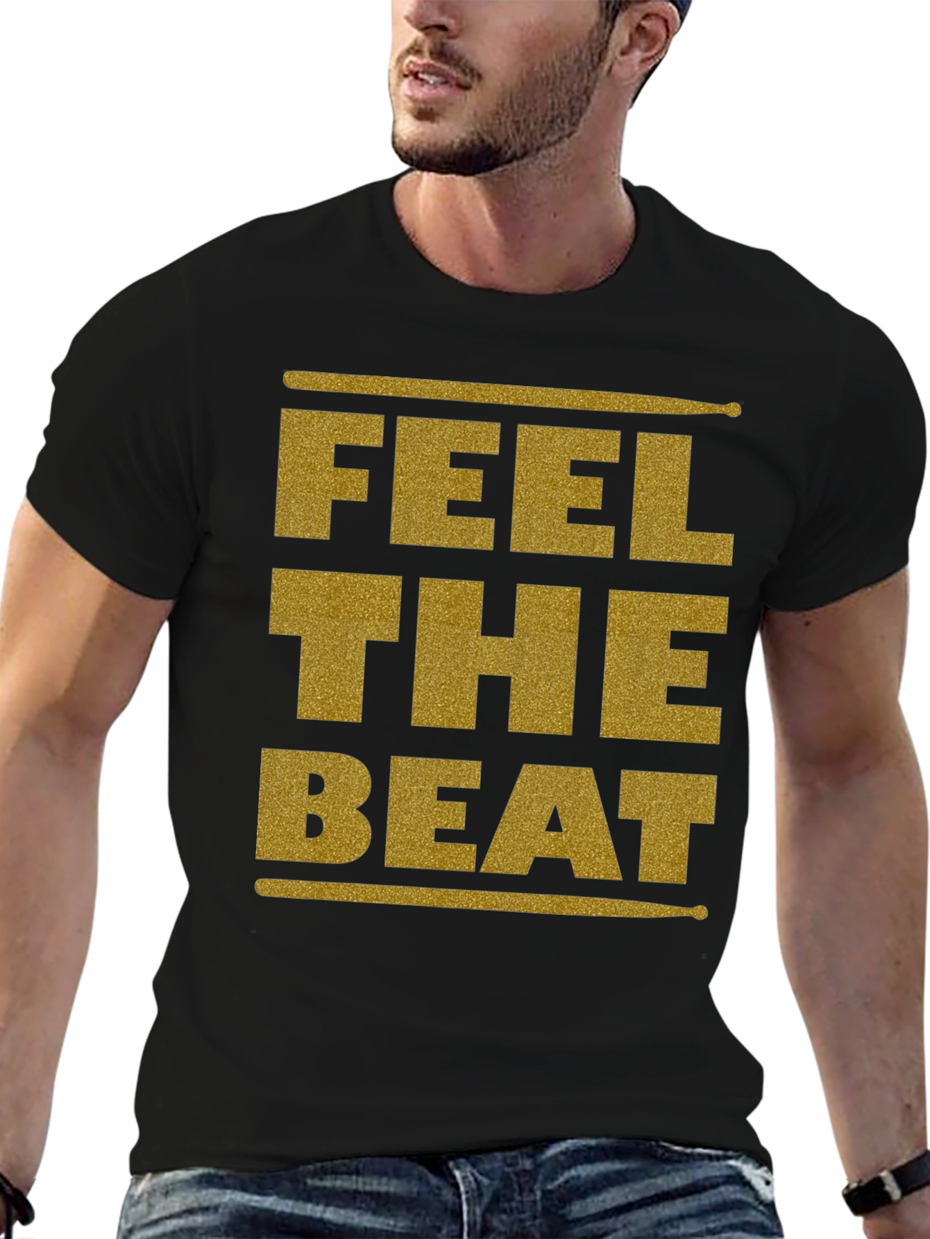 Feel the Beat Graphic Tee - Drummer T-Shirt
