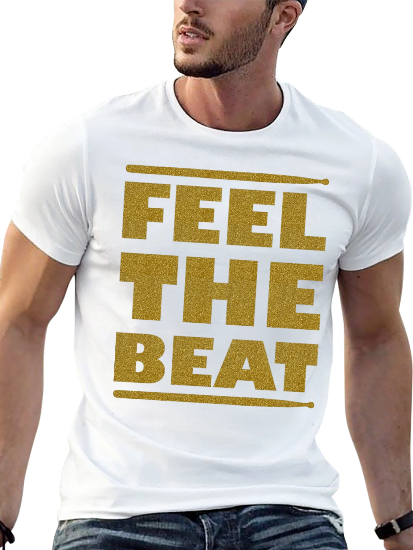 Feel the Beat Graphic Tee - Drummer T-Shirt