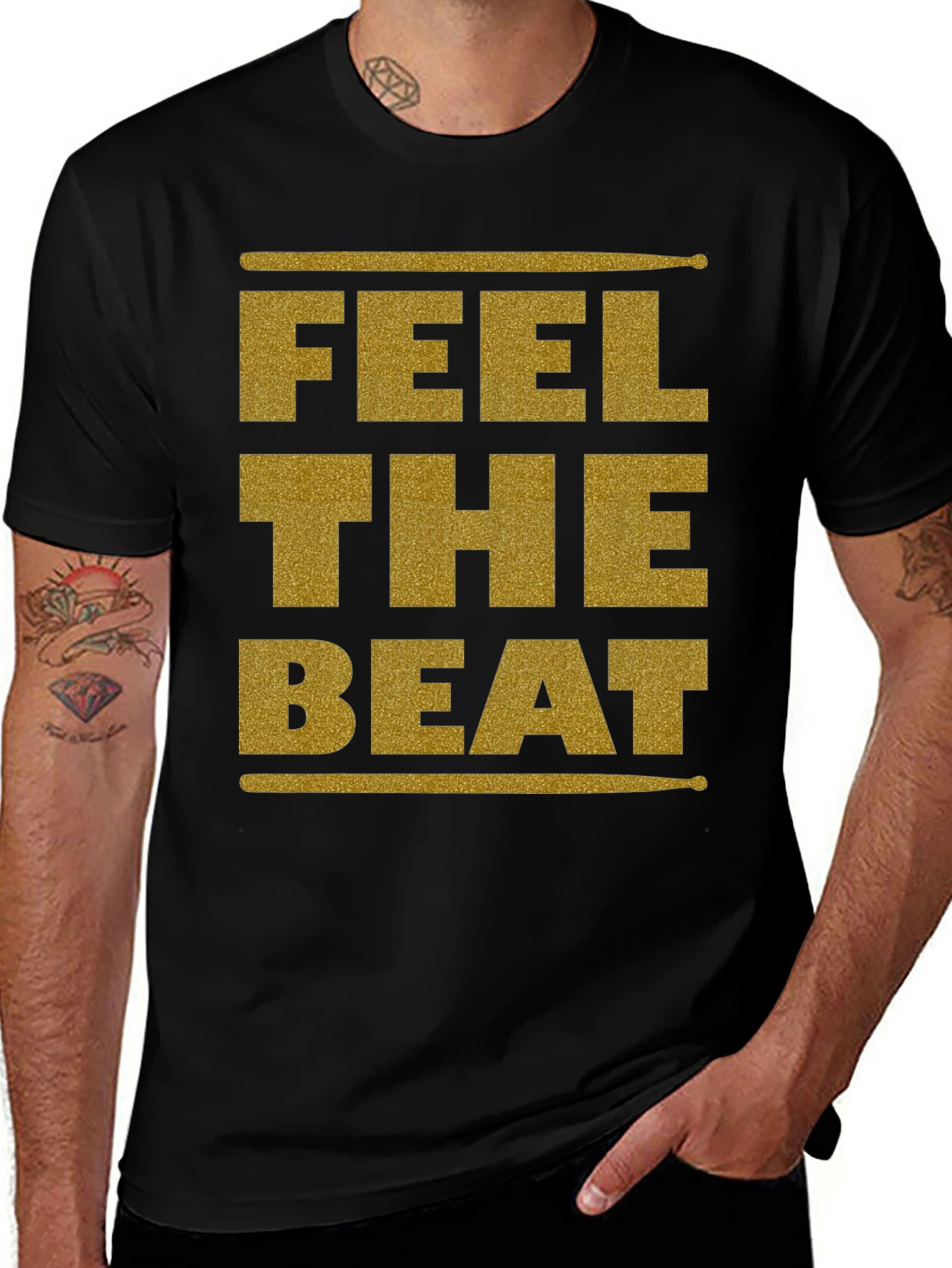 Feel the Beat Graphic Tee - Drummer T-Shirt