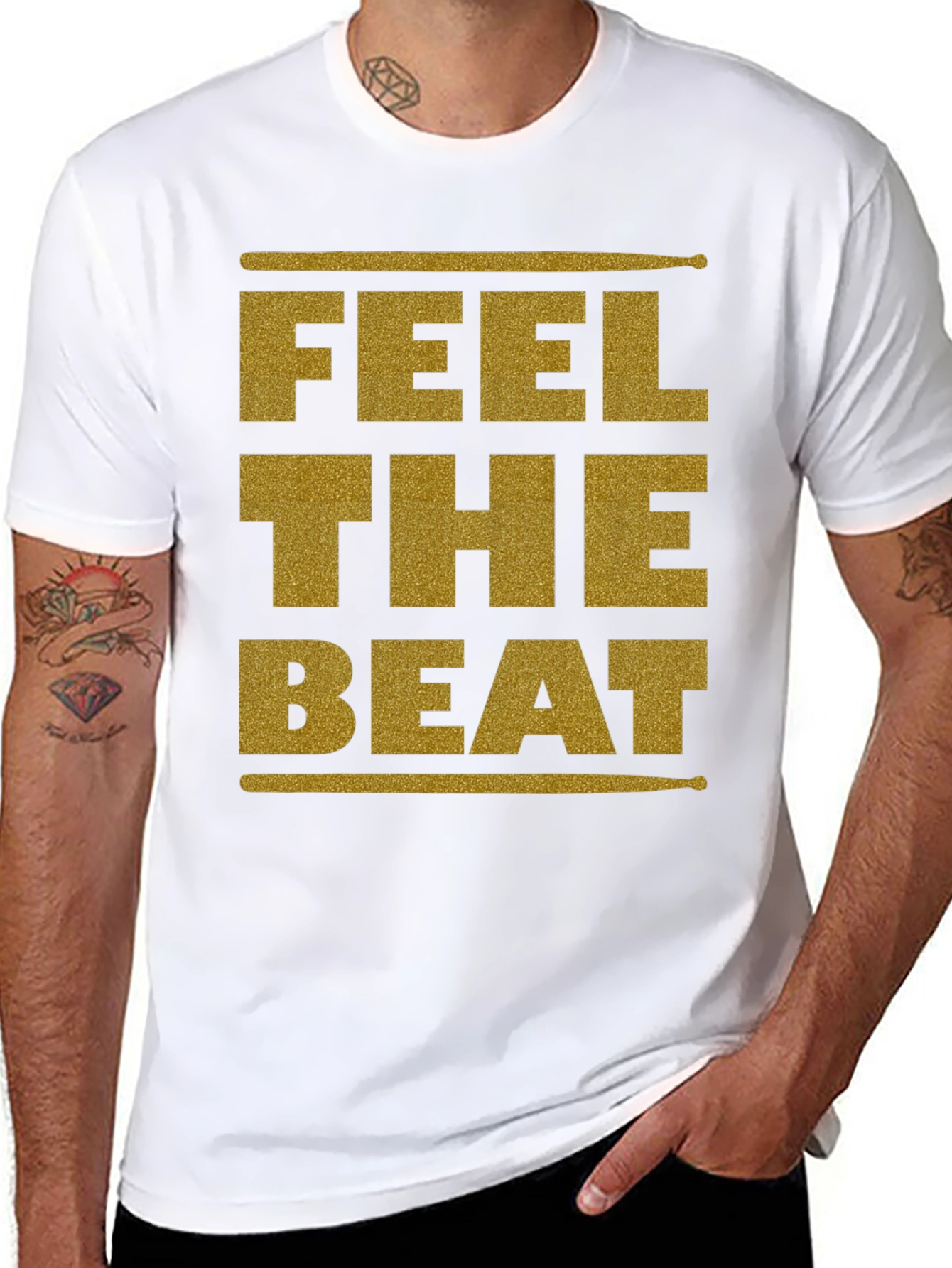 Feel the Beat Graphic Tee - Drummer T-Shirt