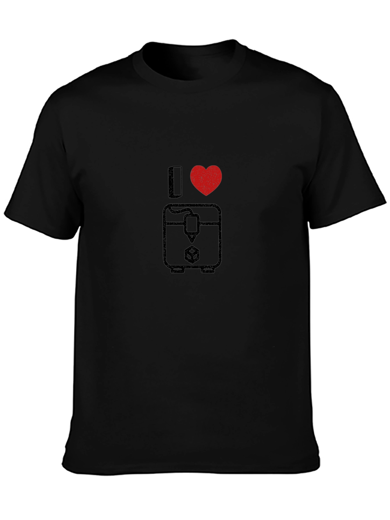 I Heart 3D Printing Black T-Shirt