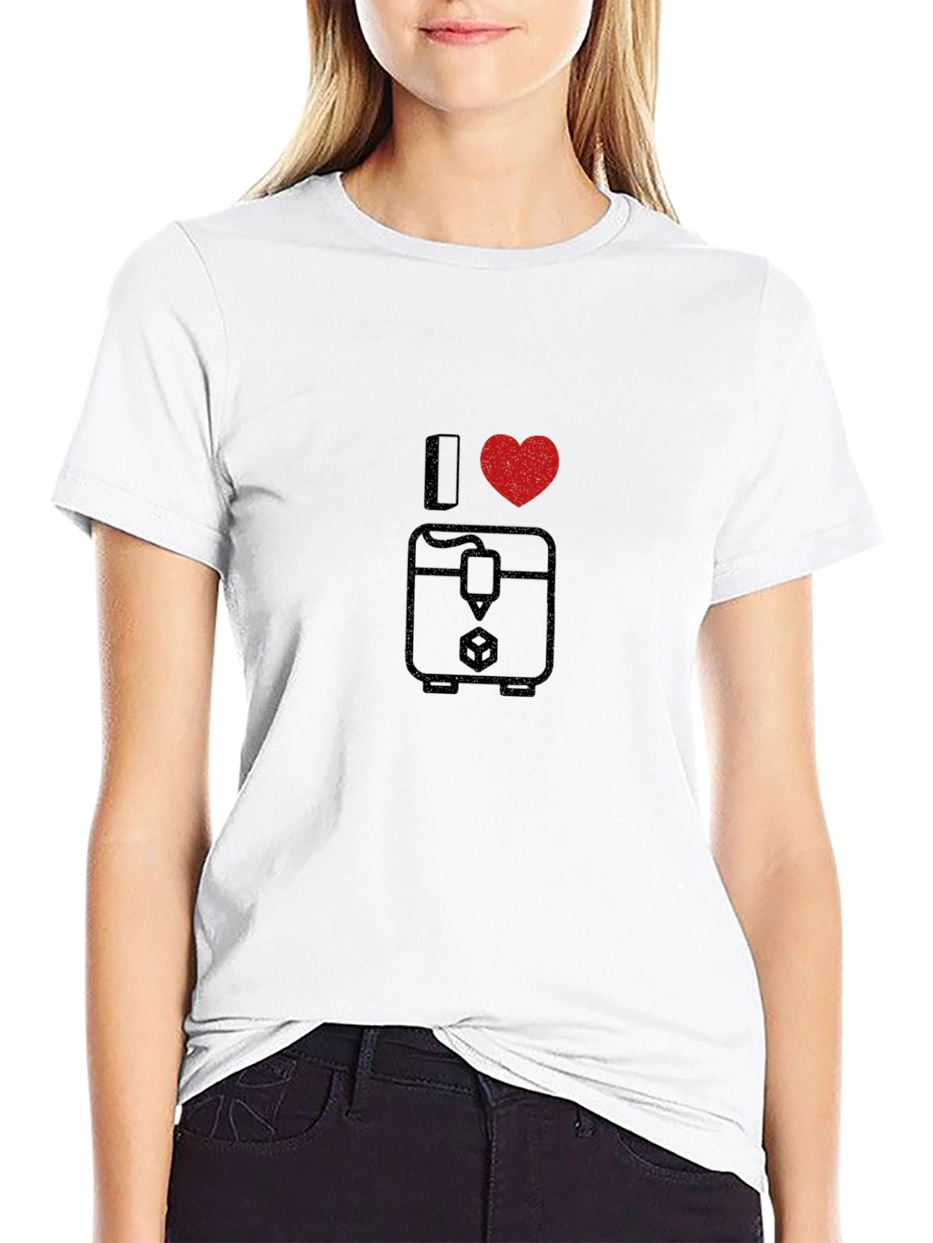 I Heart 3D Printing Black T-Shirt