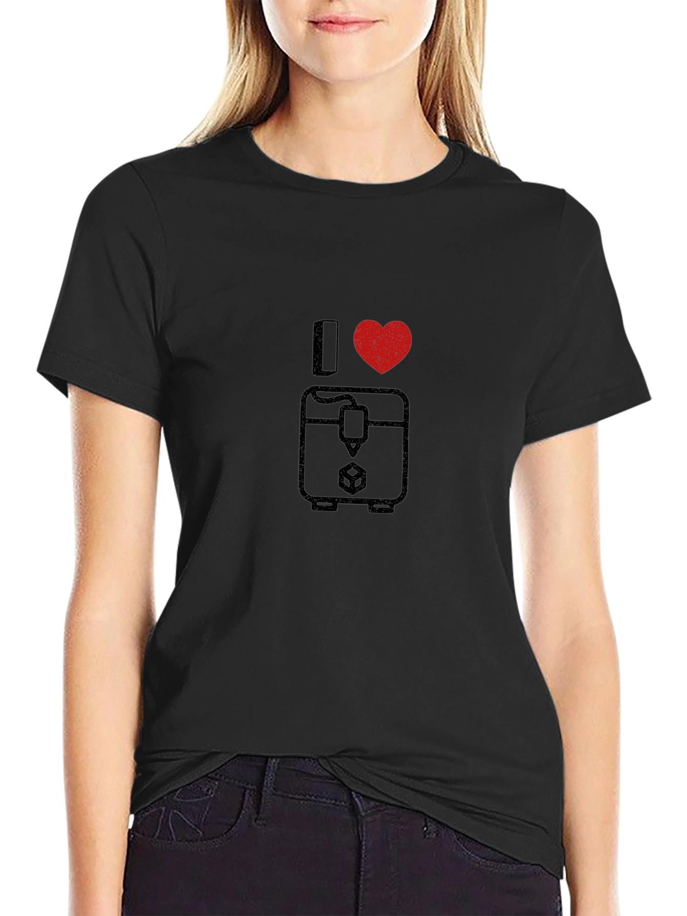 I Heart 3D Printing Black T-Shirt