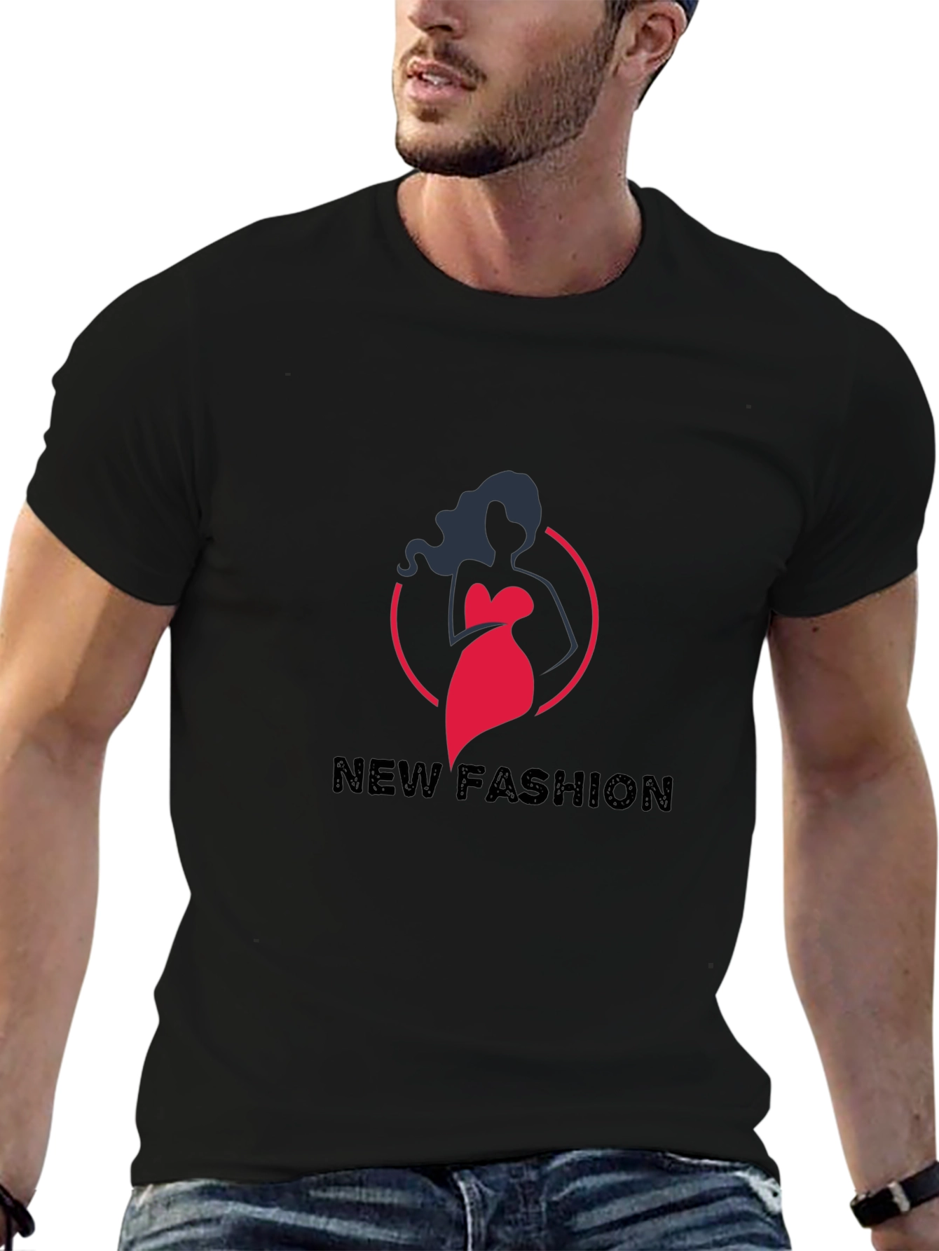 Stylish Black New Fashion Graphic Tee