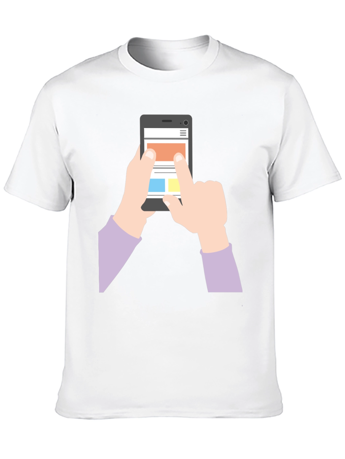 Mens Black T-Shirt with Phone Graphic