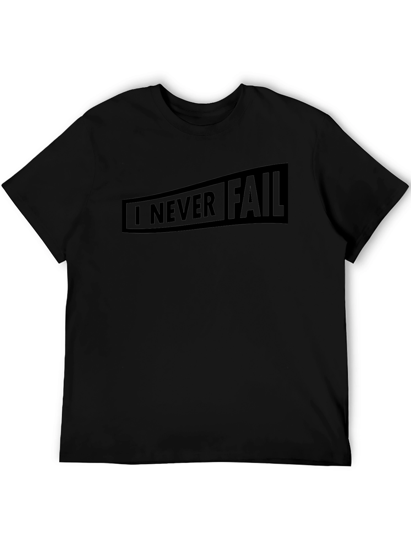 I Never Fail Mens Black Graphic Tee