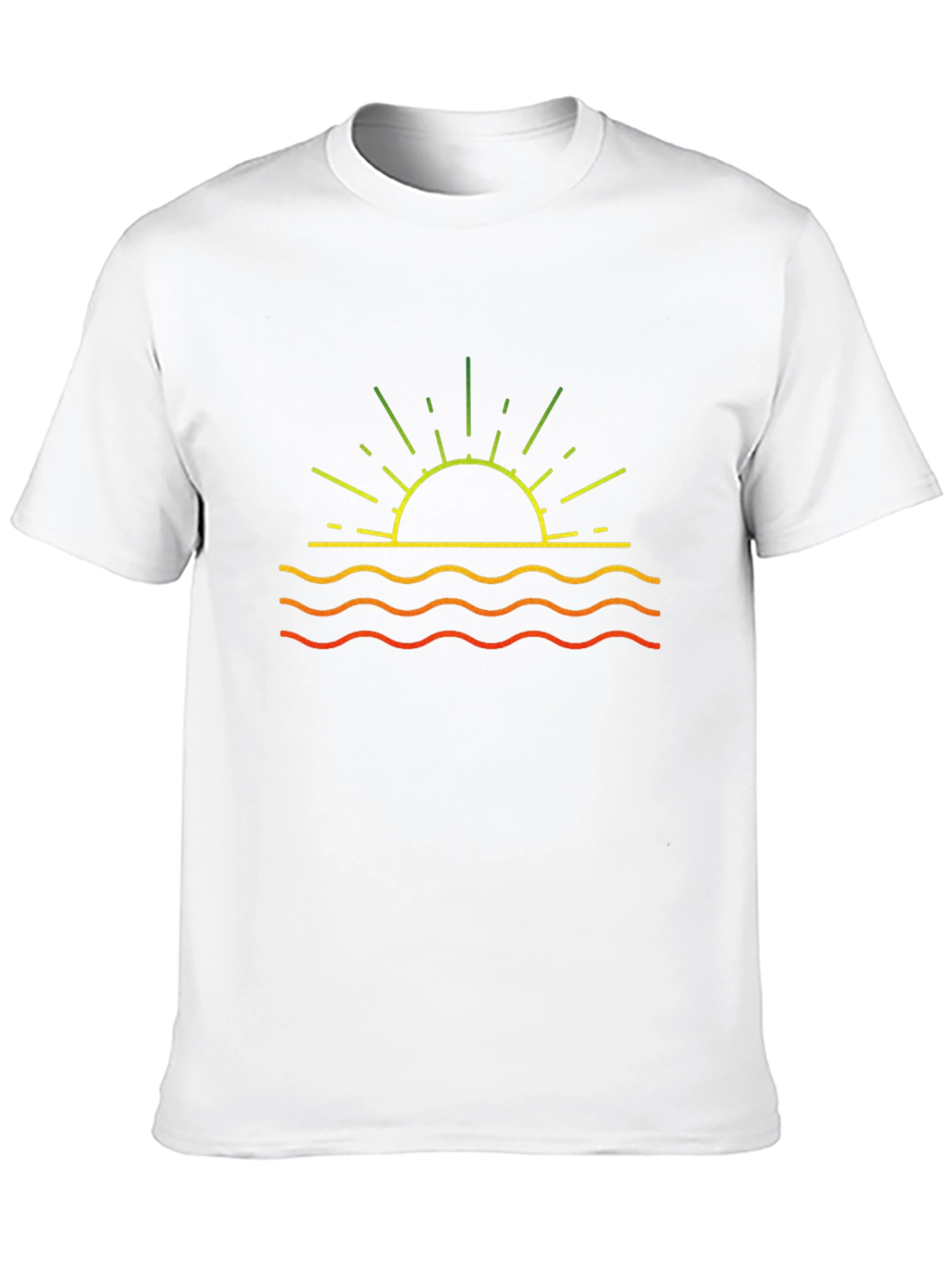 Sunset Waves Graphic Tee - Black Cotton T-Shirt