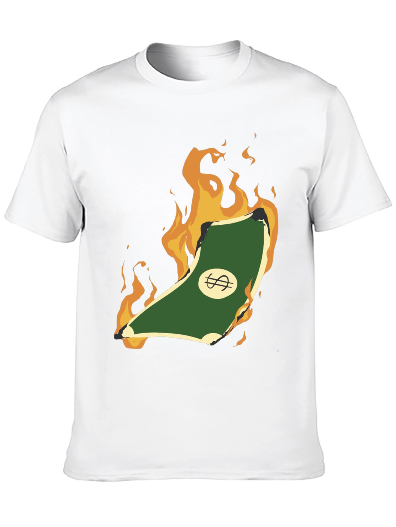 Burning Money Graphic Tee - Black Cotton Shirt