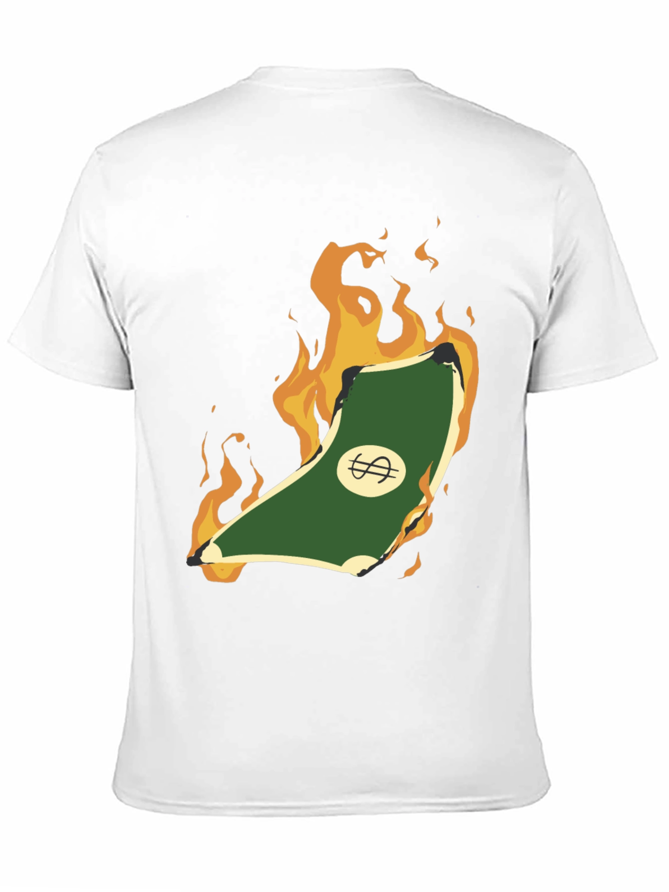 Burning Money Graphic Tee - Black Cotton Shirt