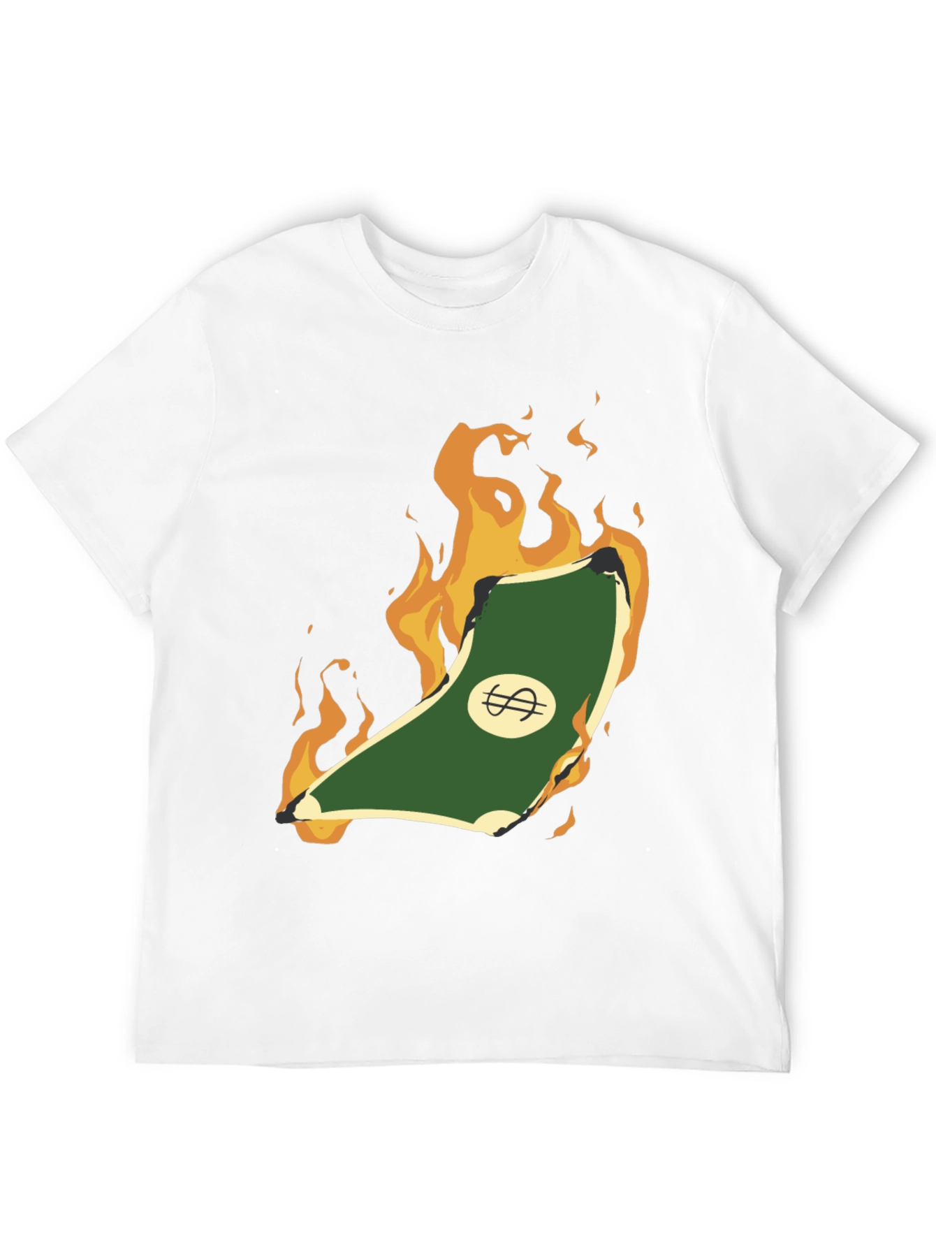Burning Money Graphic Tee - Black Cotton Shirt