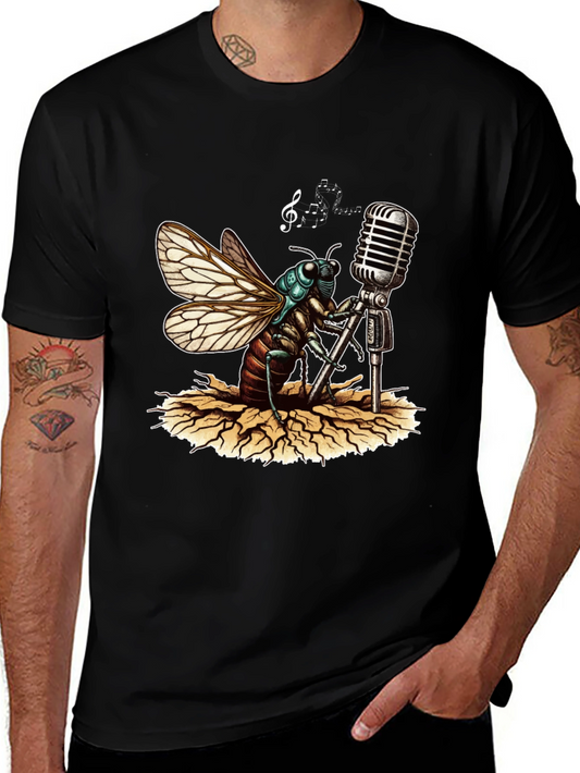 Cicada Singer Graphic Tee - Retro Mic
